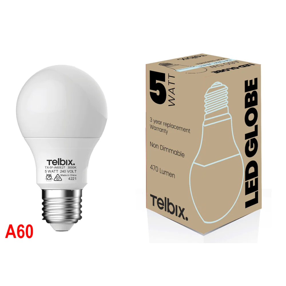5W Traditional Dimmable Natural White E27 A60 LED Bulb