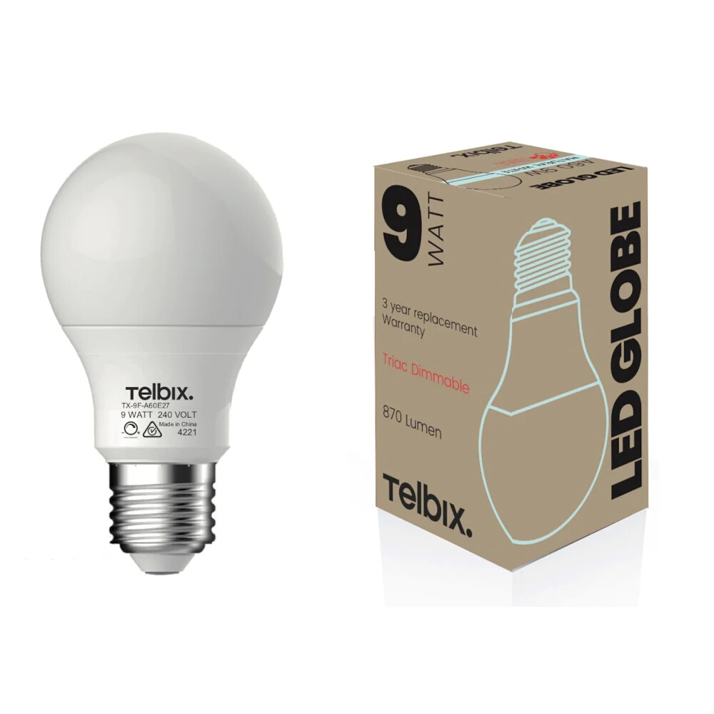 9W Traditional Dimmable Natural White E27 A60 LED Bulb