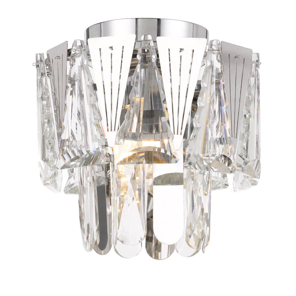 Valencia Chrome Crystal Tiered Ceiling Light