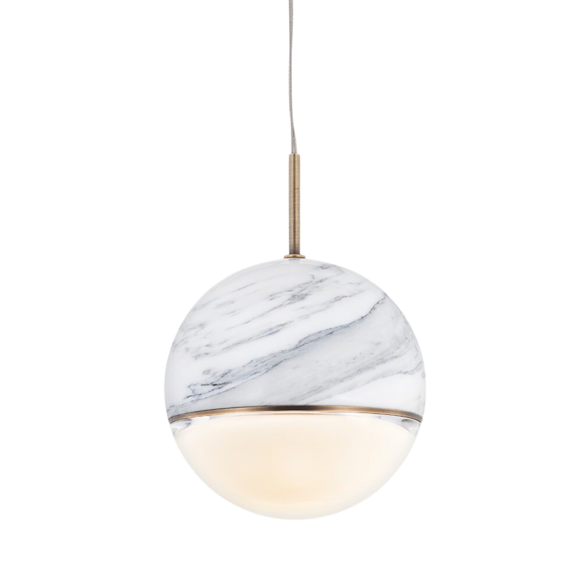 Wandering Star White Marble LED Pendant