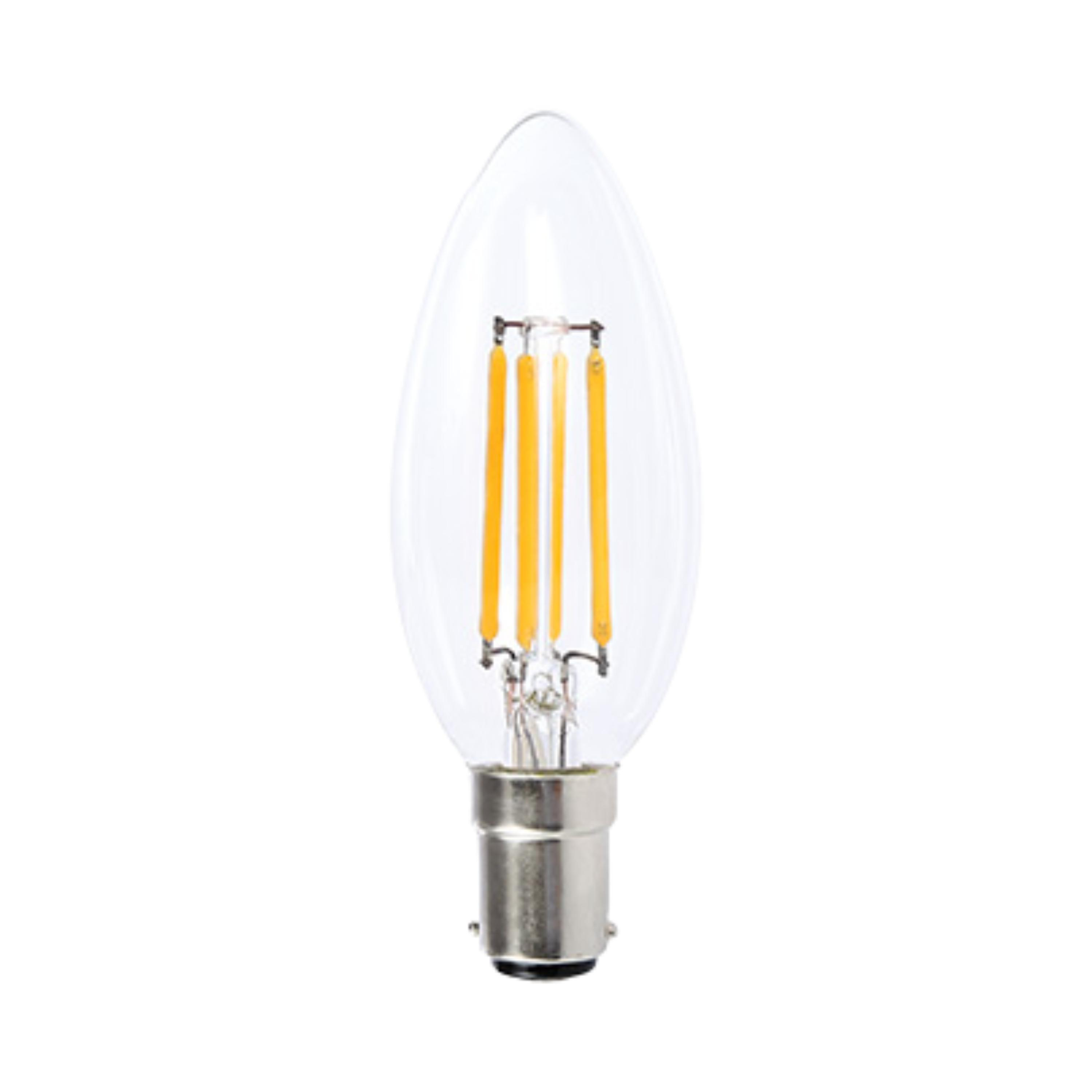 4W Clear Filament Candle Cool Daylight B15 LED Bulb