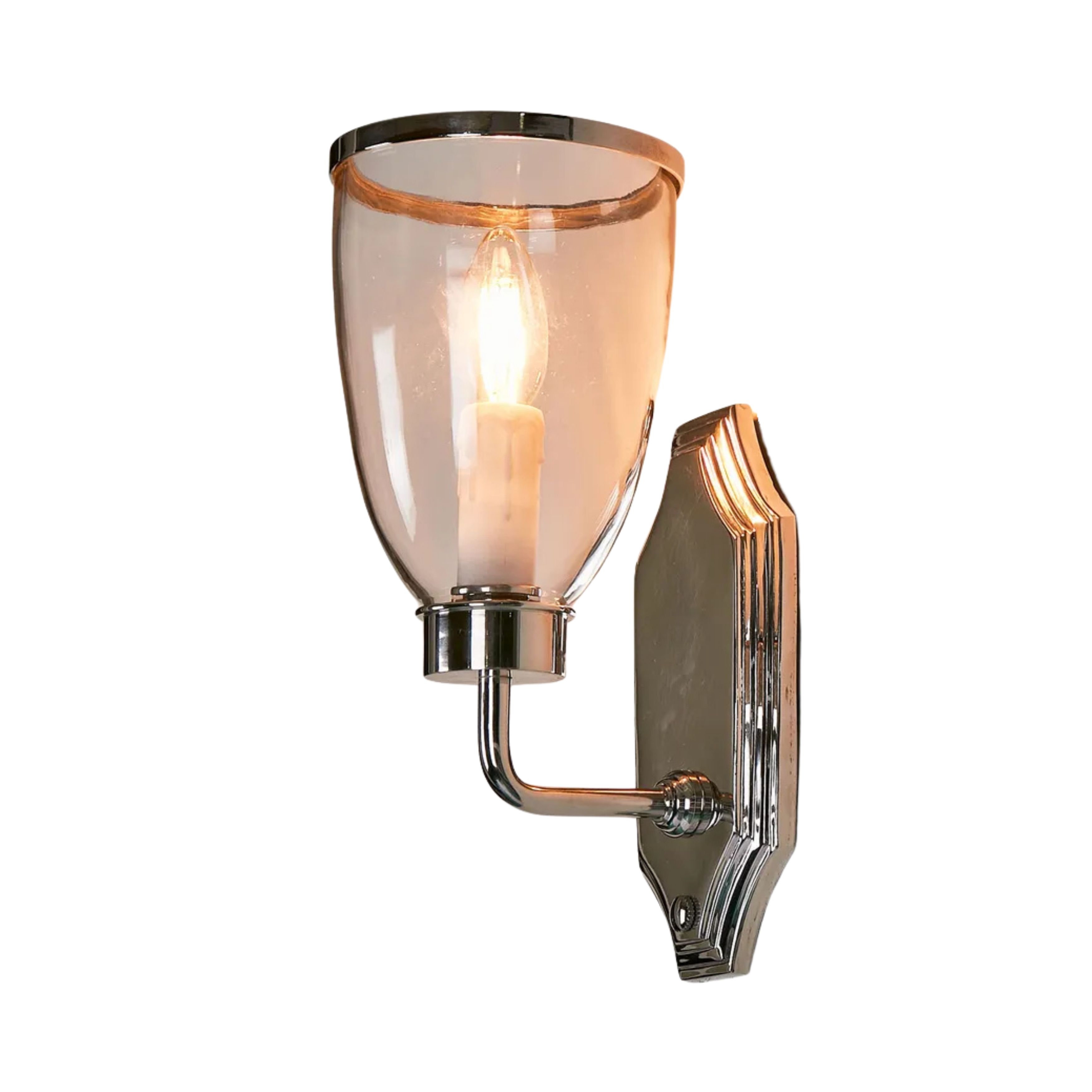 Westbrook Nickel Glass Shade Wall Light