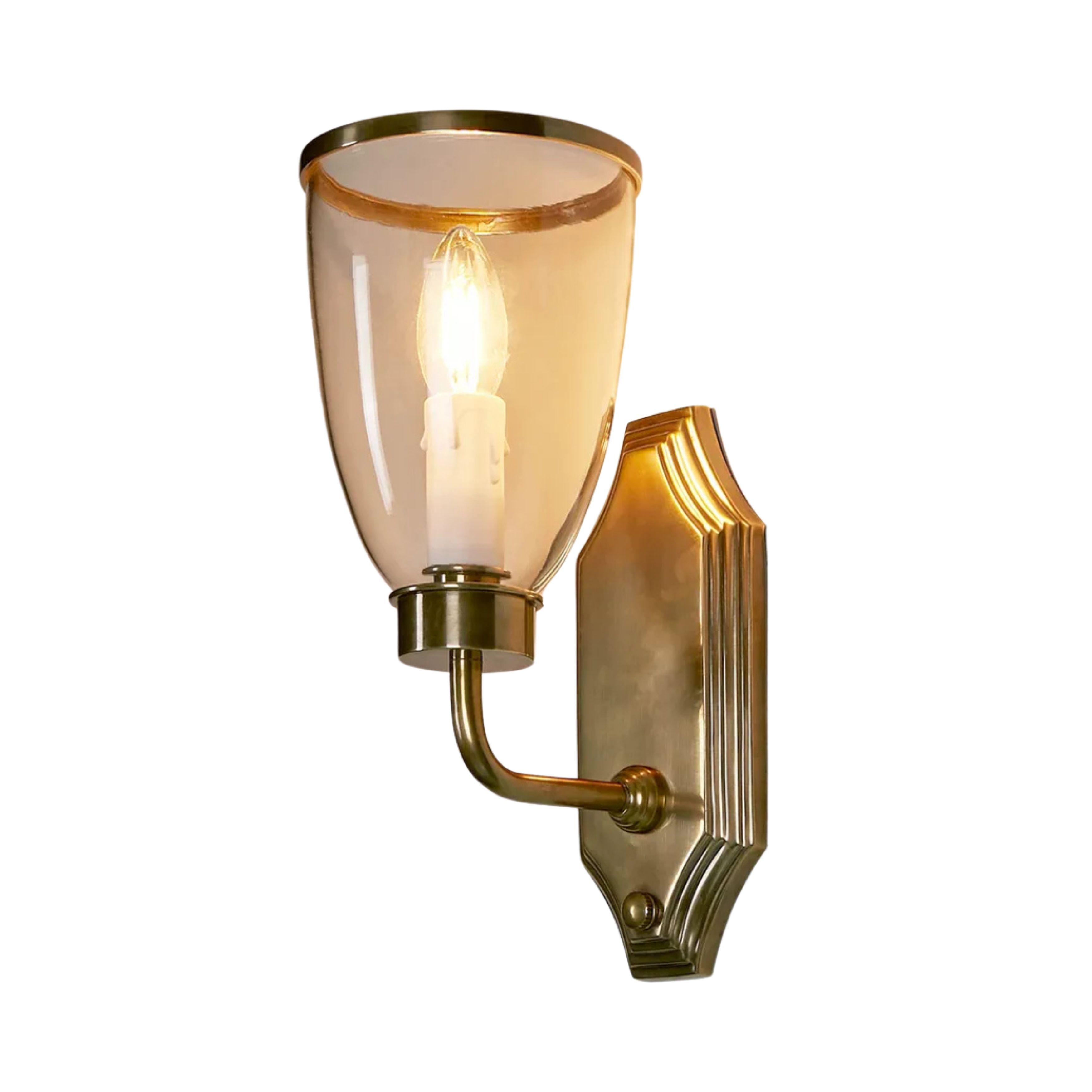 Westbrook Brass Glass Shade Wall Light