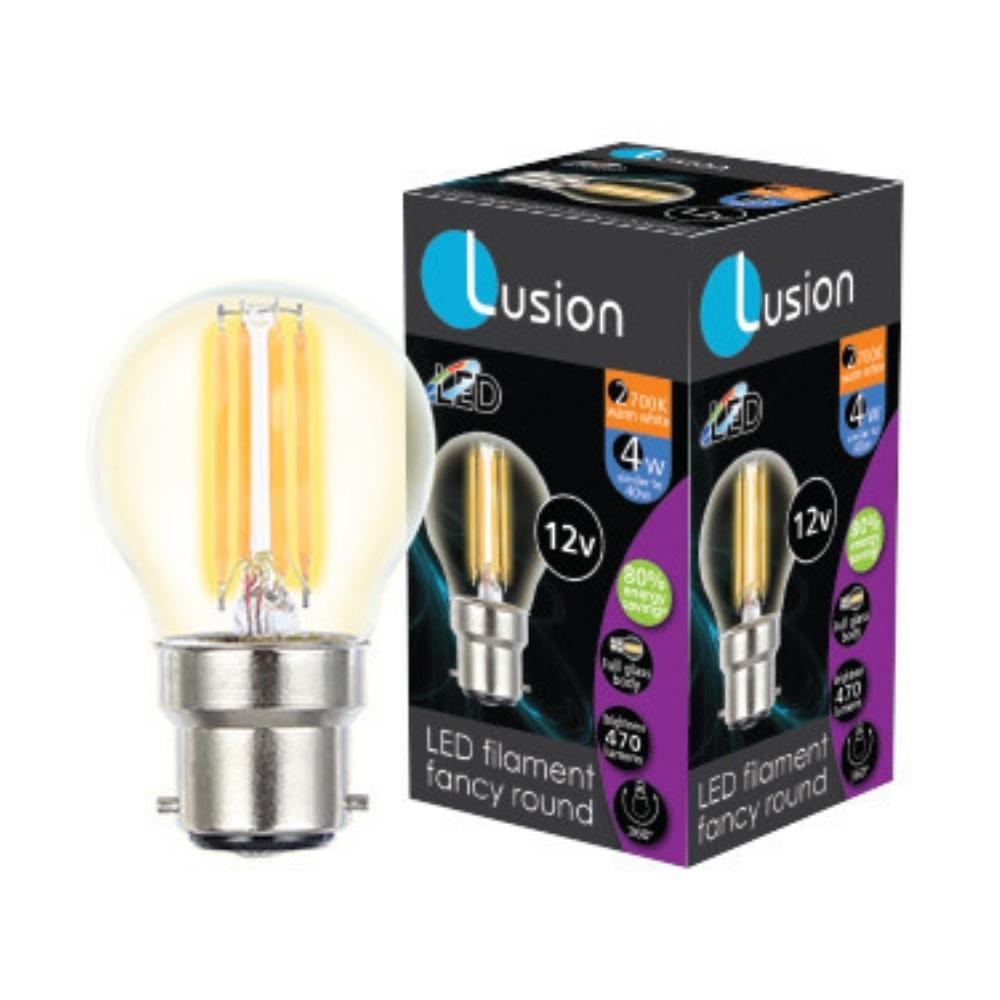 4W 12V Clear Fancy Round Warm White B22 LED Bulb
