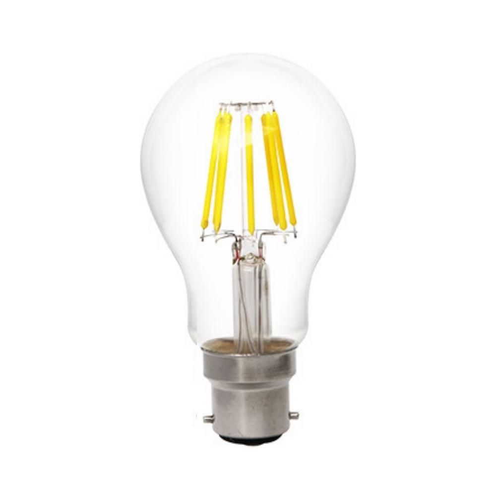 8W GLS Clear Dimmable Cool White B22 LED Bulb