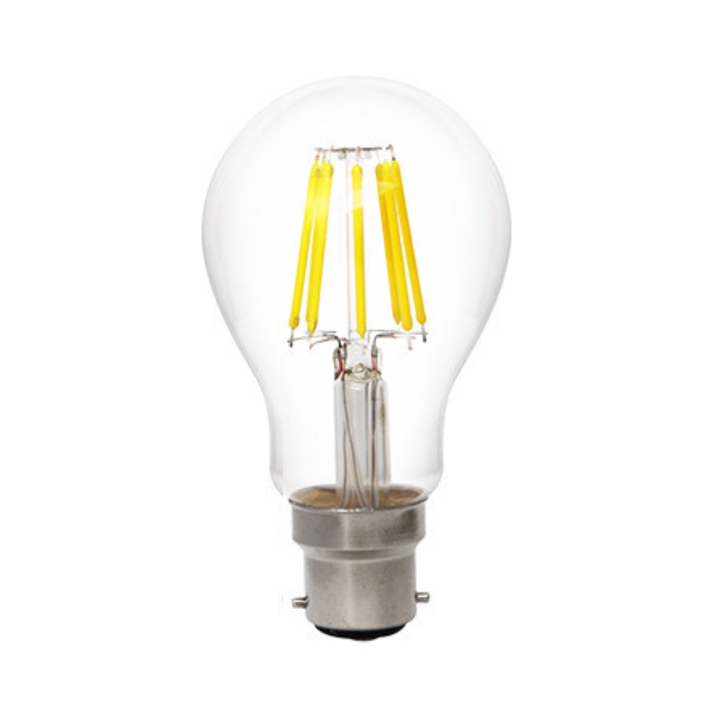 8W GLS Clear Filament Cool Daylight B22 LED Bulb