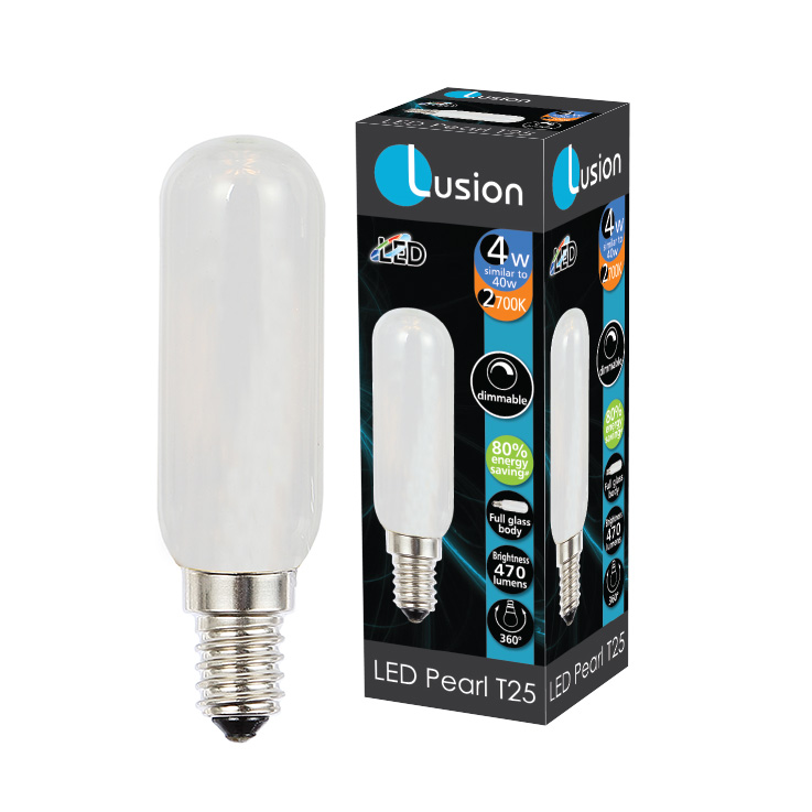 4W Tubular Pearl Dimmable Warm White E14 T25 LED Bulb