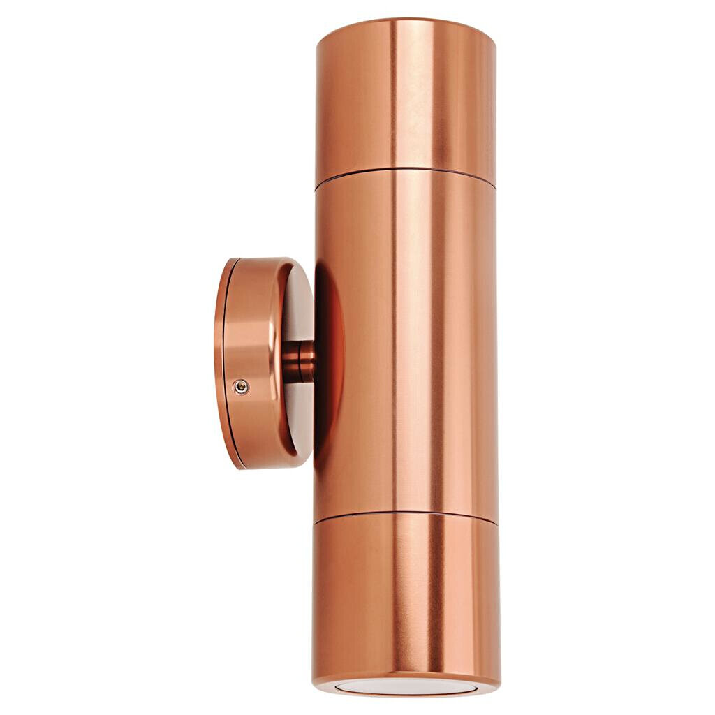 Shadow Copper Fixed Exterior Twin Wall Light