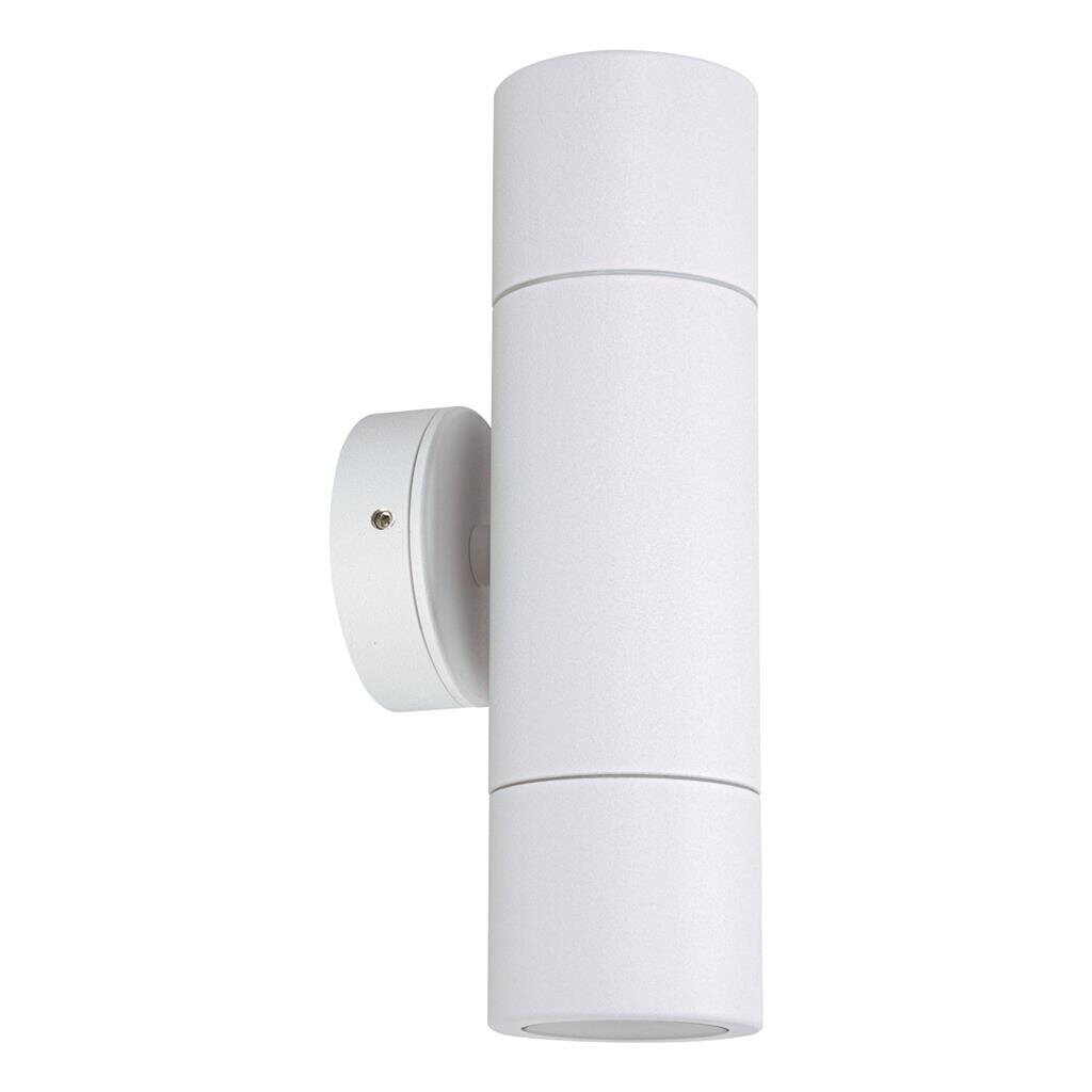 Shadow White Fixed Exterior Twin Wall Light