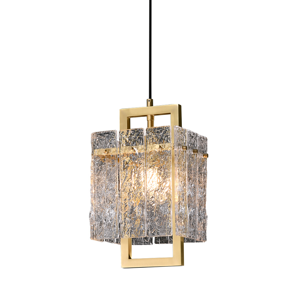 Palazzo Clear Glass Brass Pendant
