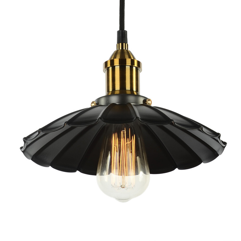 Kiara Black Industrial Umbrella Pendant