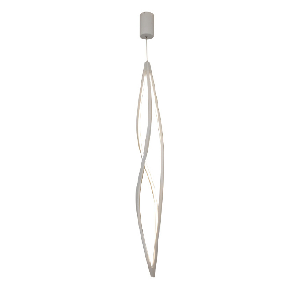Vertical Wavy Helix Multi-Light LED Pendant - White