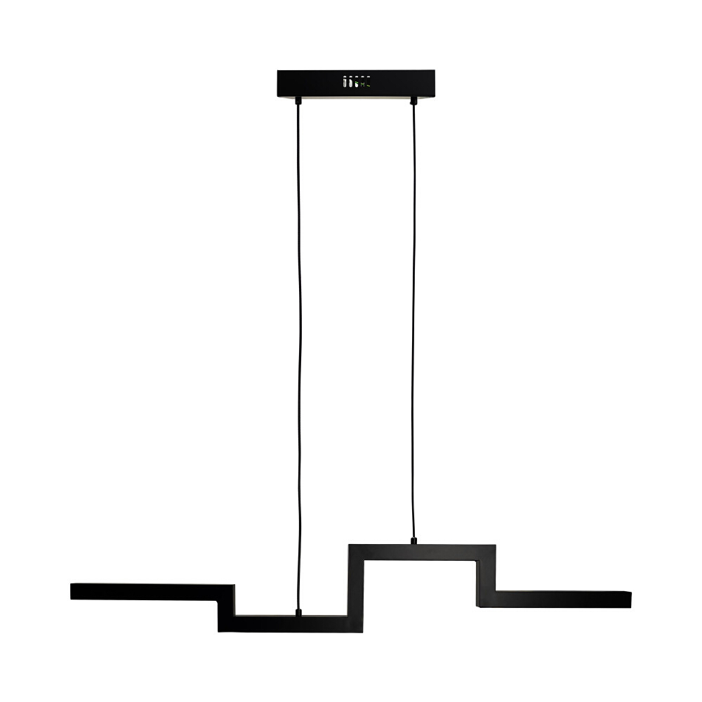 Black Abstract Angular Lines Quadruple LED Pendant Light