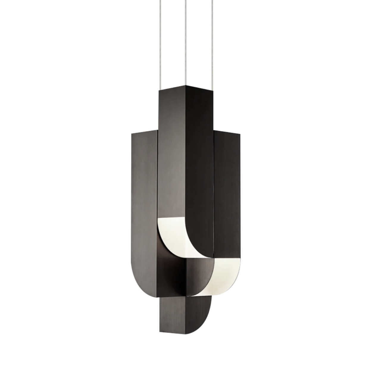 Polygonal Black 4 Light Downward Pendant Light