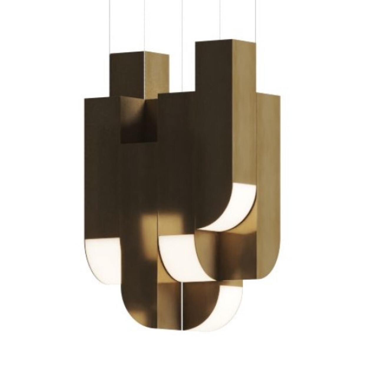 Polygonal Gold 8 Light Downward Pendant Light