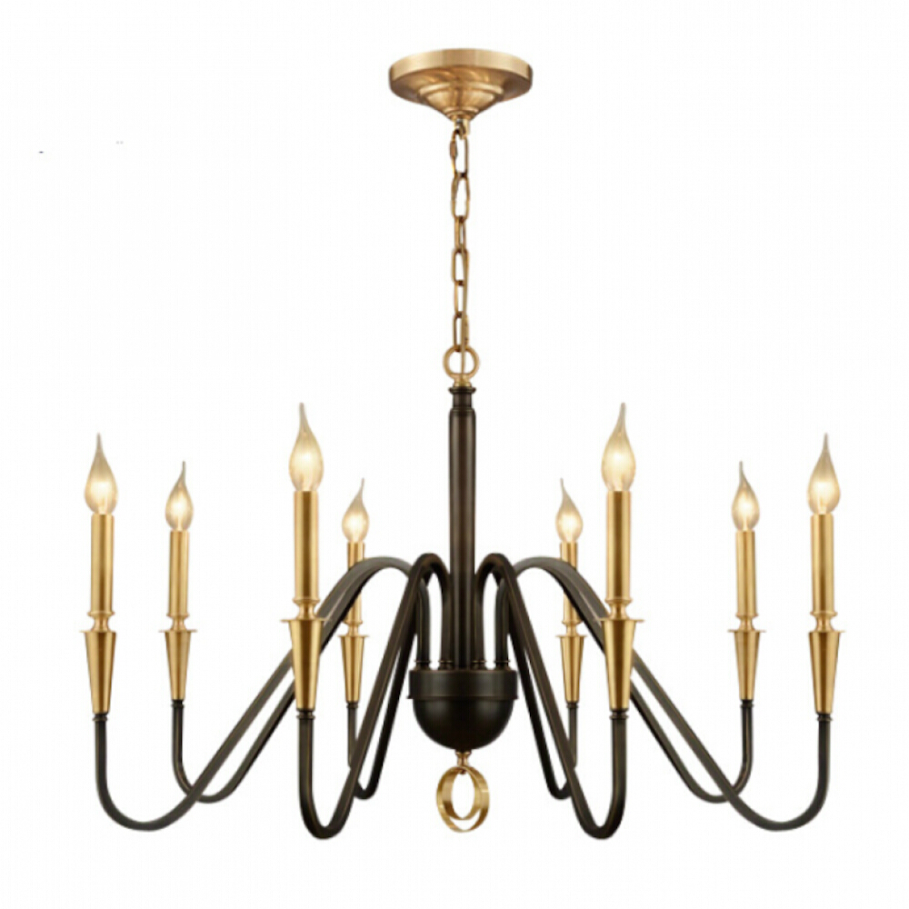 Jurrien Black and Brass Candle Chandelier