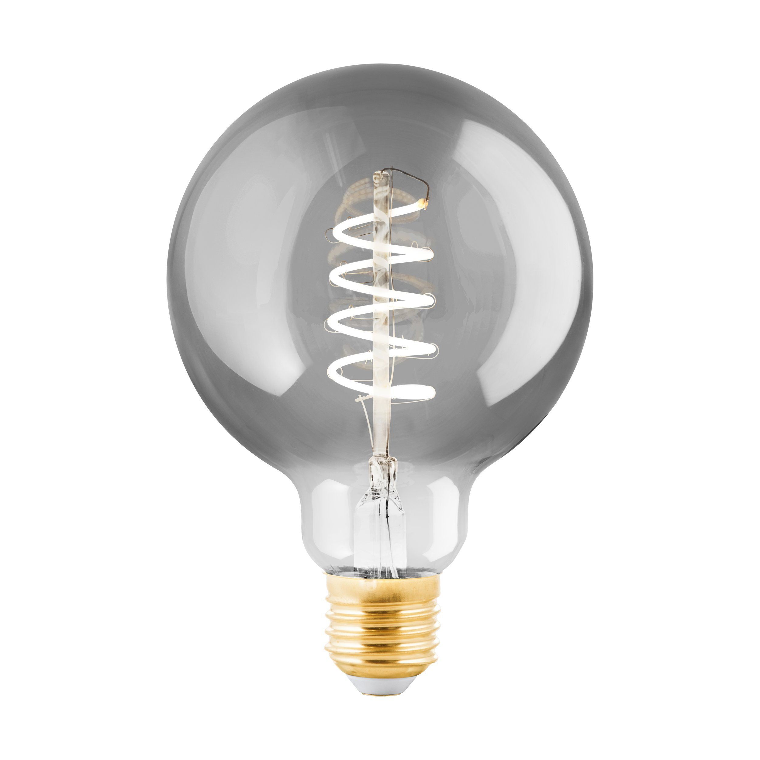 4W G95 Spiral Filament Grey Glass Warm White E27 LED Bulb
