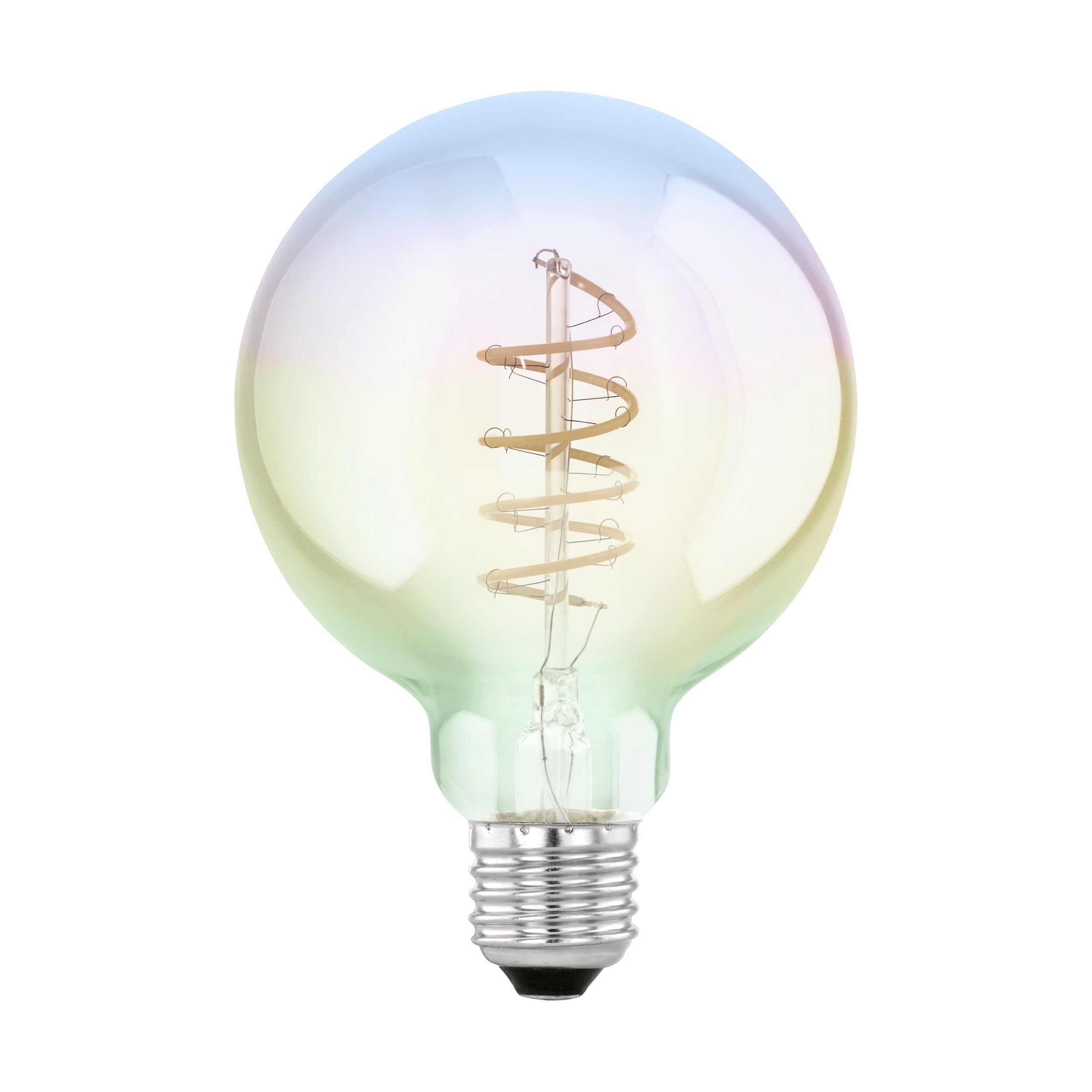 4W G95 Spiral Filament Rainbow Glass Warm White E27 LED Bulb