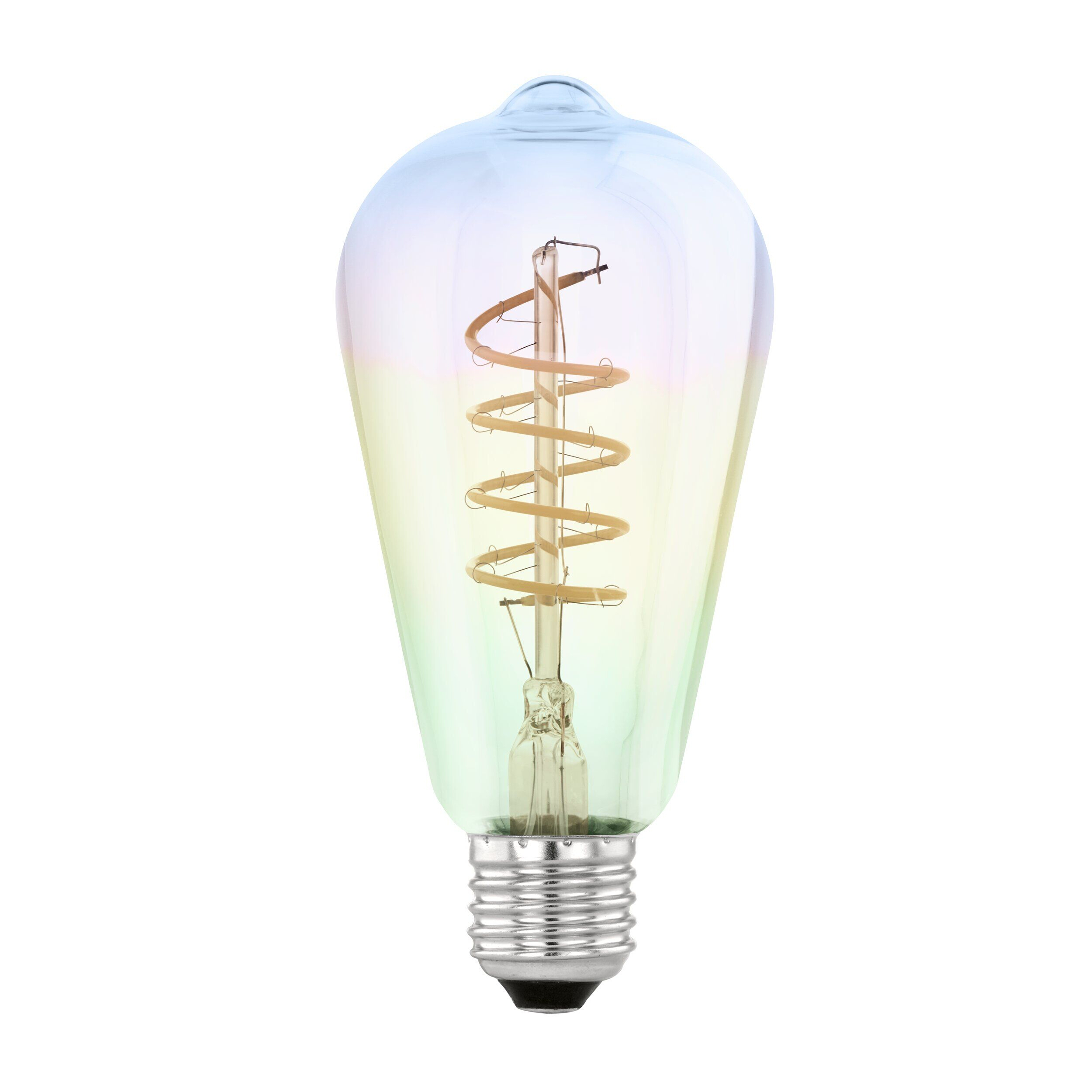 4W ST64 Spiral Filament Rainbow Glass Warm White E27 LED Bulb