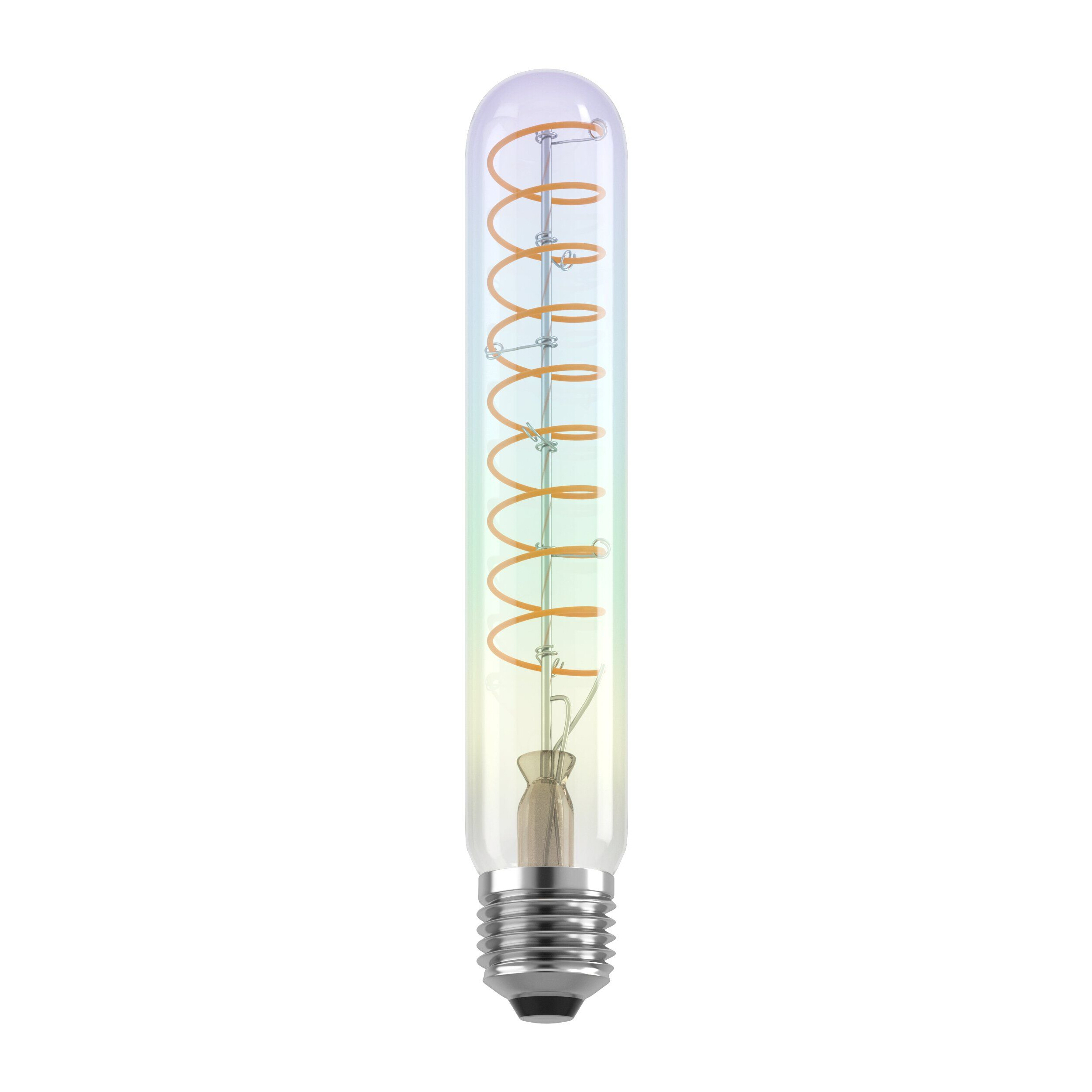 4W T30 Spiral Filament Rainbow Glass Warm White E27 LED Bulb