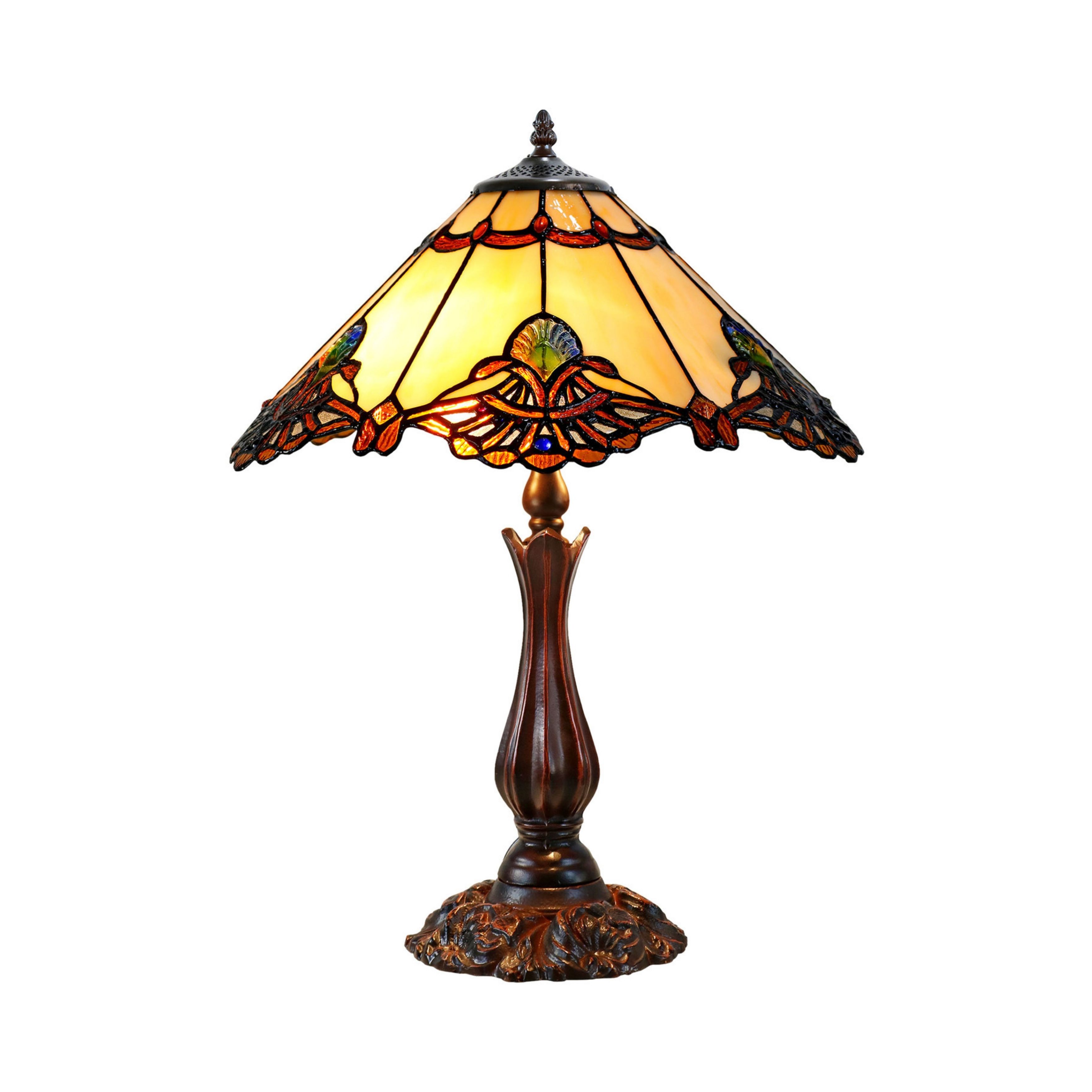 Benita Beige Tiffany Table Lamp