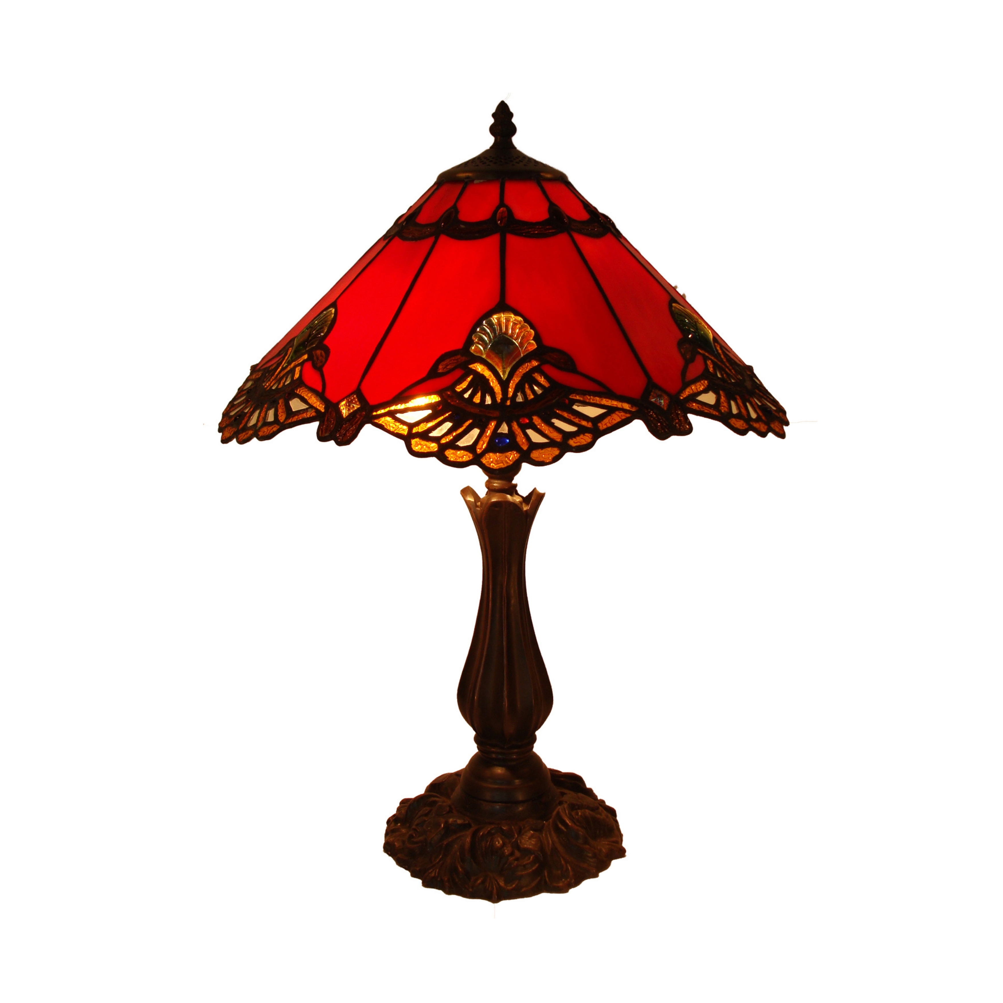 Benita Red Tiffany Table Lamp