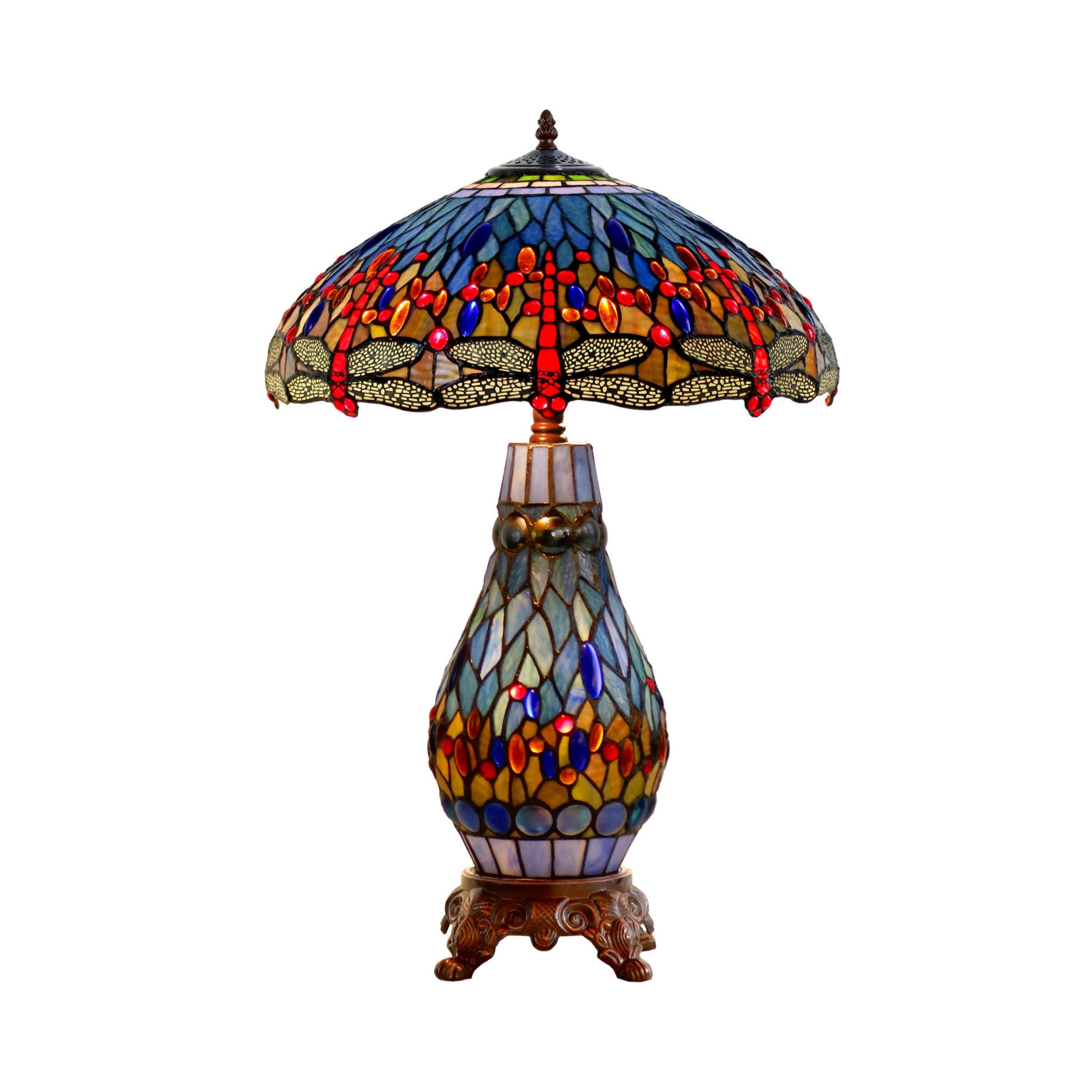 Dragonia Blue Glass Tiffany Table Lamp