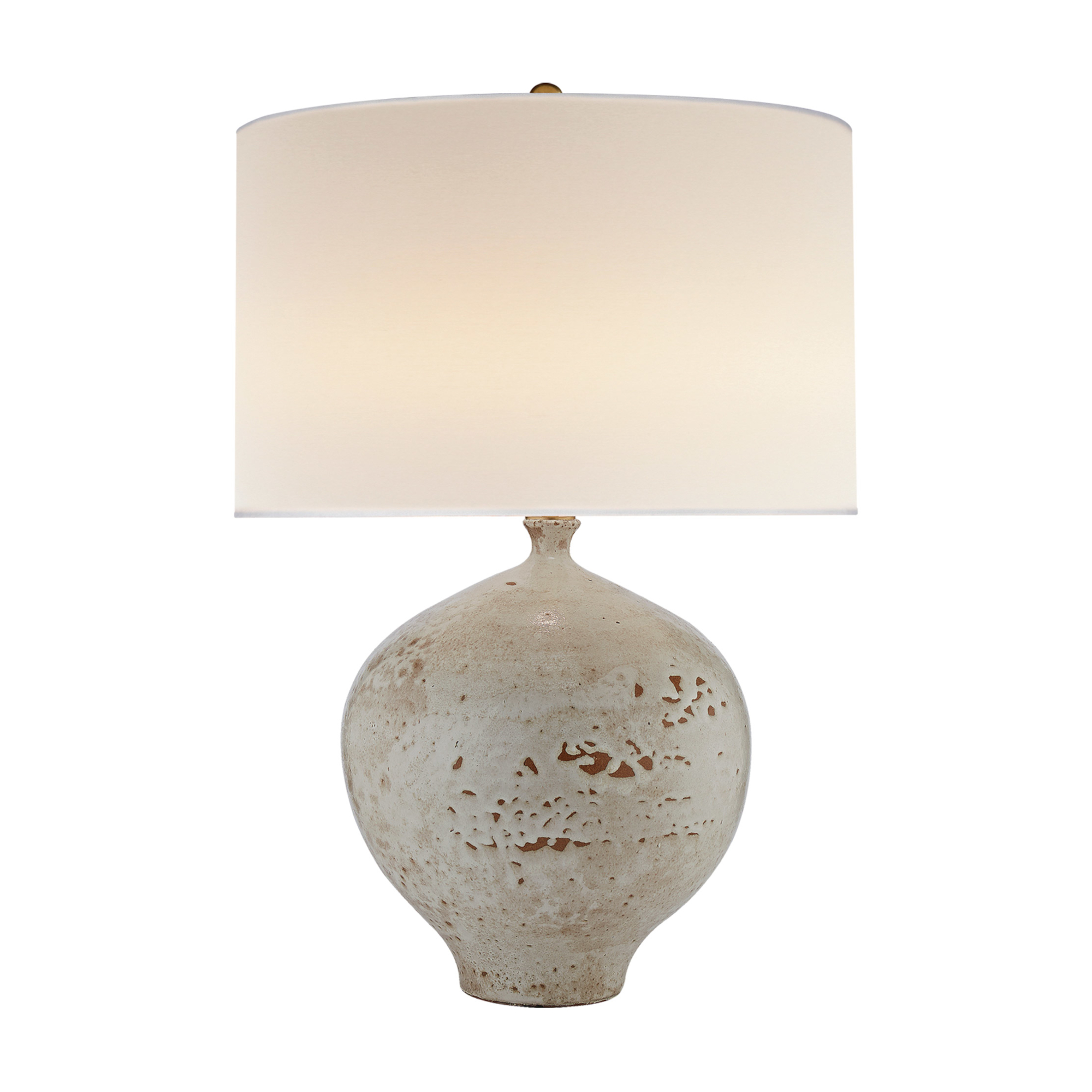Gaios Pharoah White with Linen Shade Table Lamp