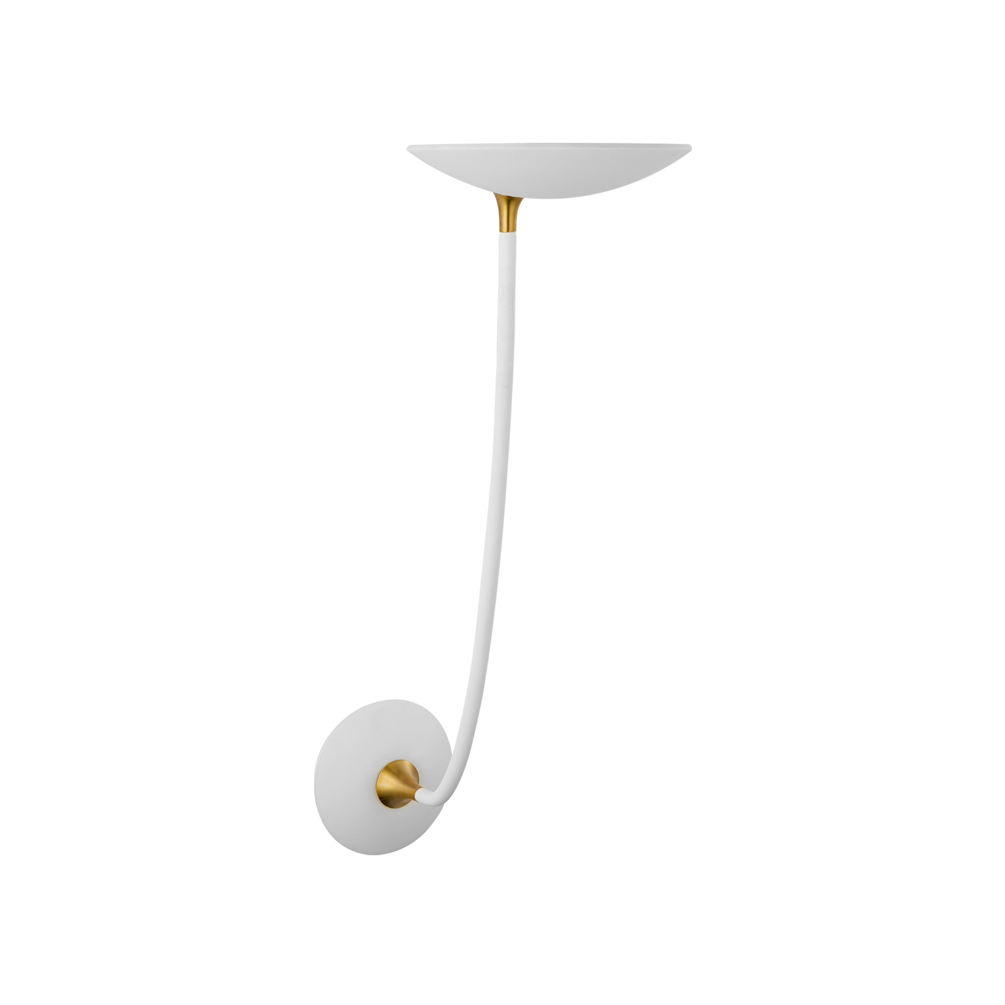 Keira Long Arm Matt White and Antique Brass Wall Light