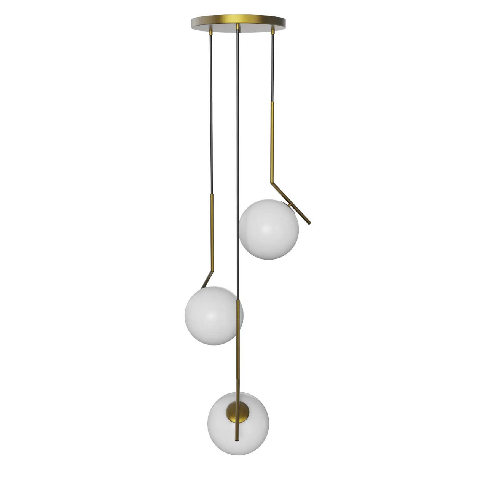 Rozemyne Brass 3 Light Cluster Pendant Chandelier