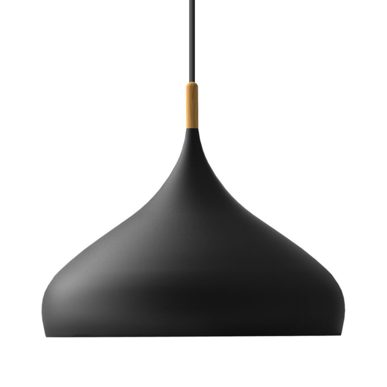 Wood Tip Spinning Top Wide Contemporary Pendant Light - Black