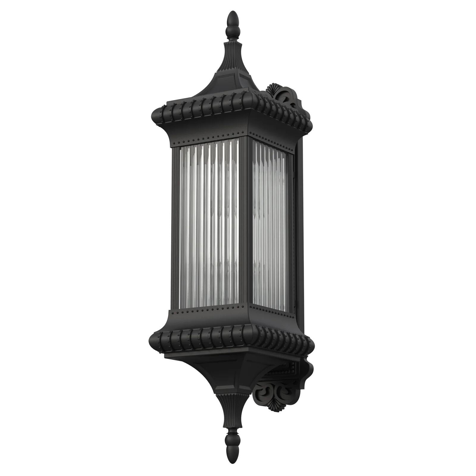 Sean Matt Black Art Deco Coach Wall Light