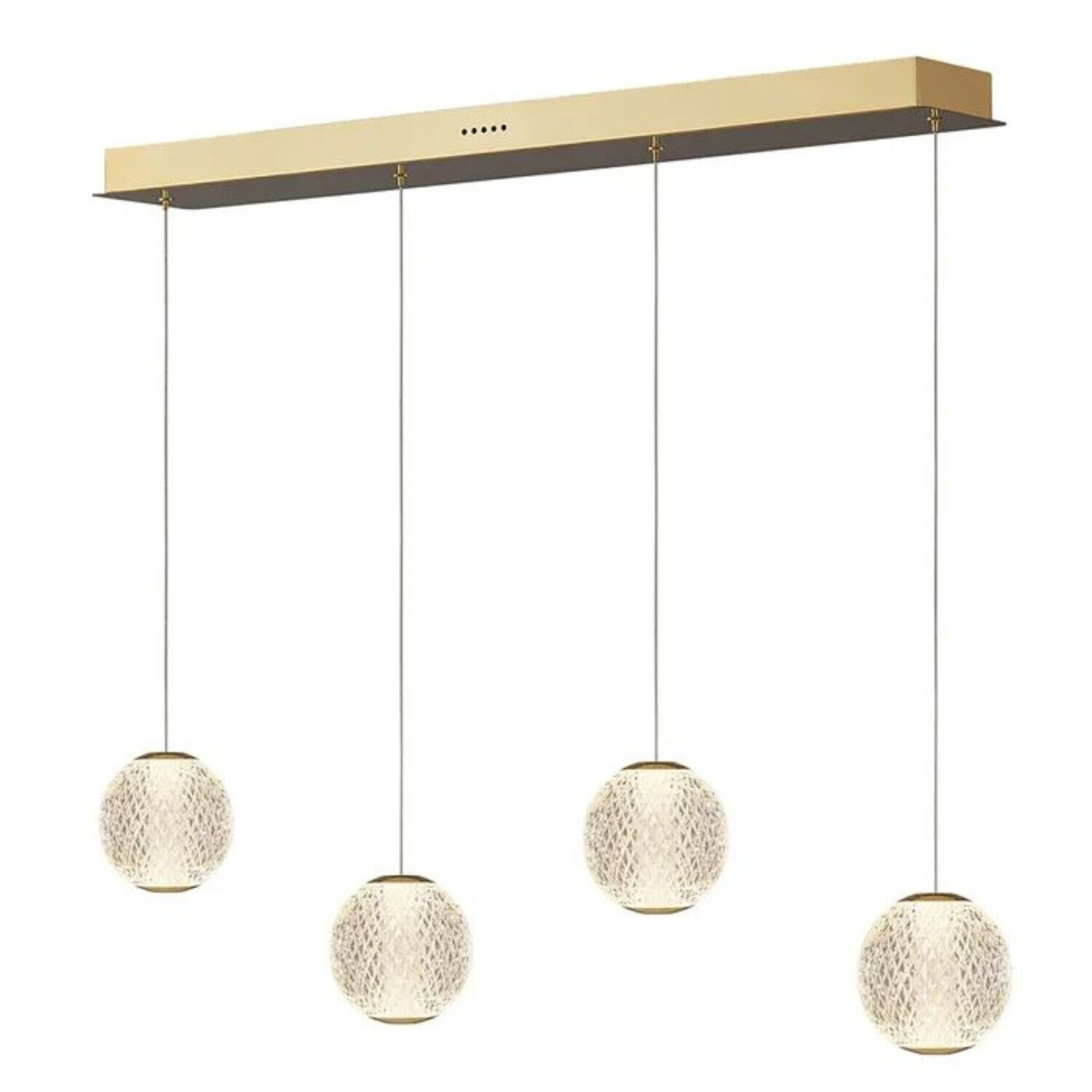 London 4 Light Clear Gold Bar Pendant