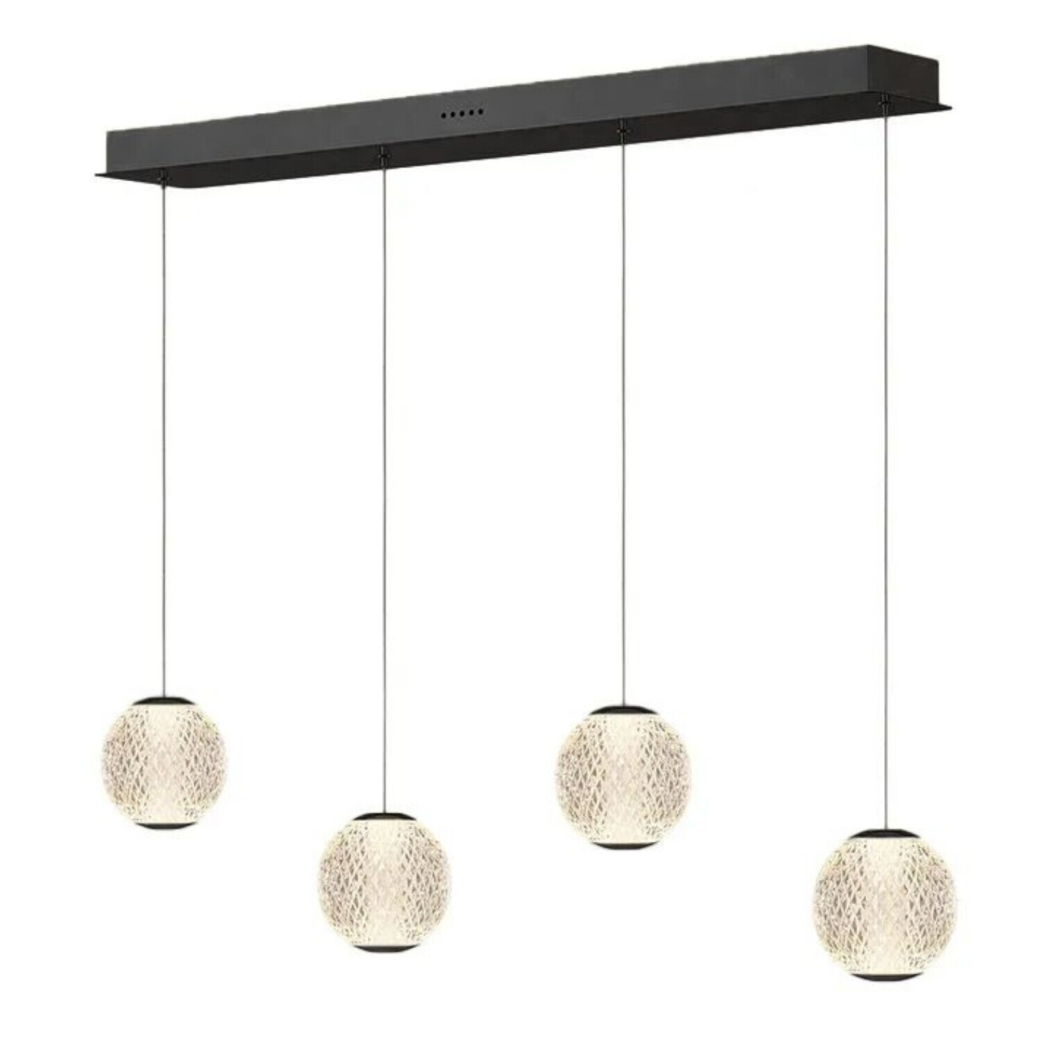 London 4 Light Clear Black Bar Pendant
