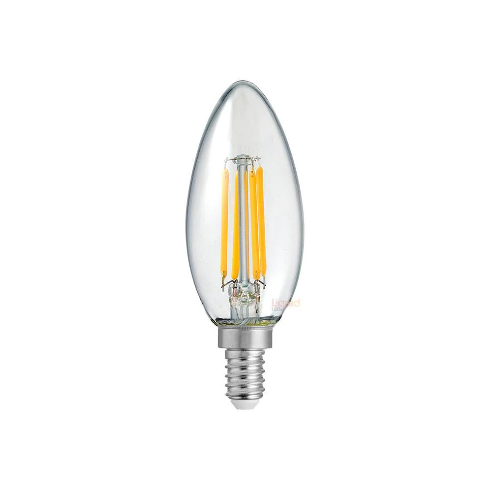 4W C35 Candle Clear Glass Warm White E12 LED Bulb