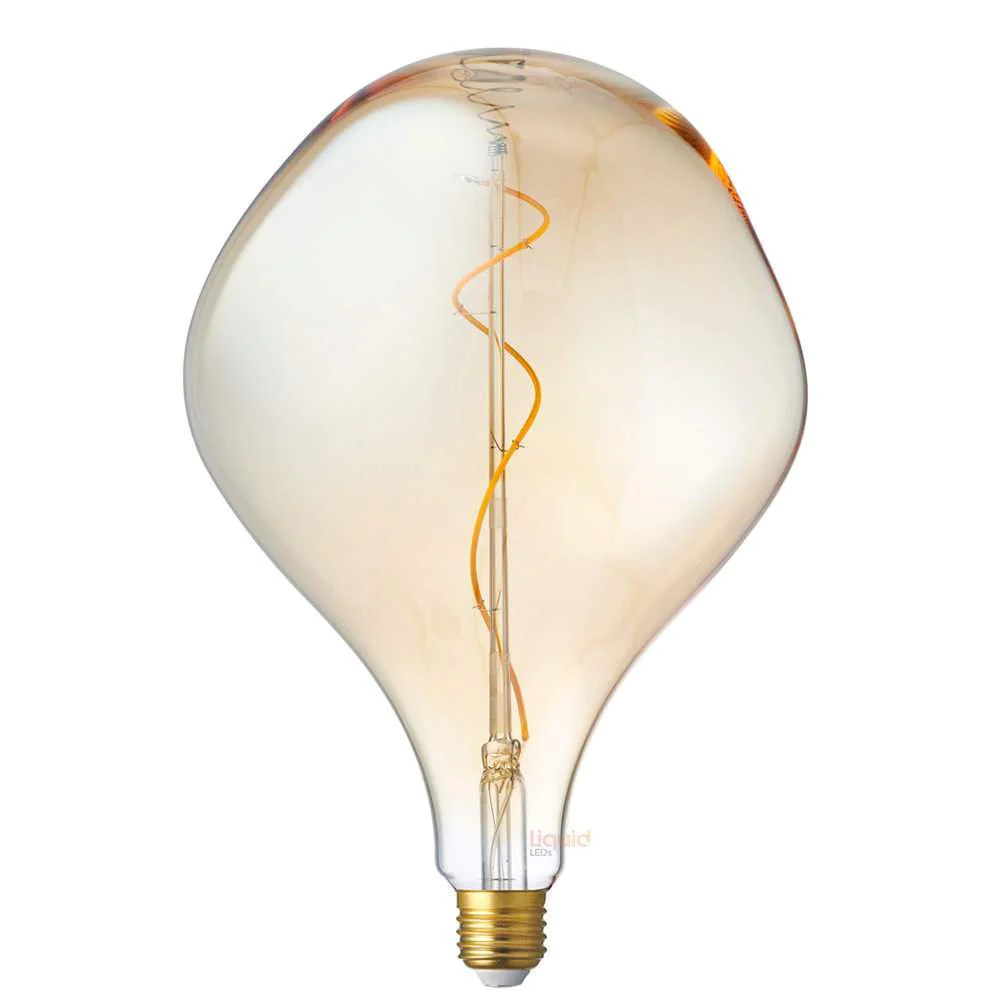 4W Oversized A180 Dimmable Amber Glass Warm White E27 LED Bulb