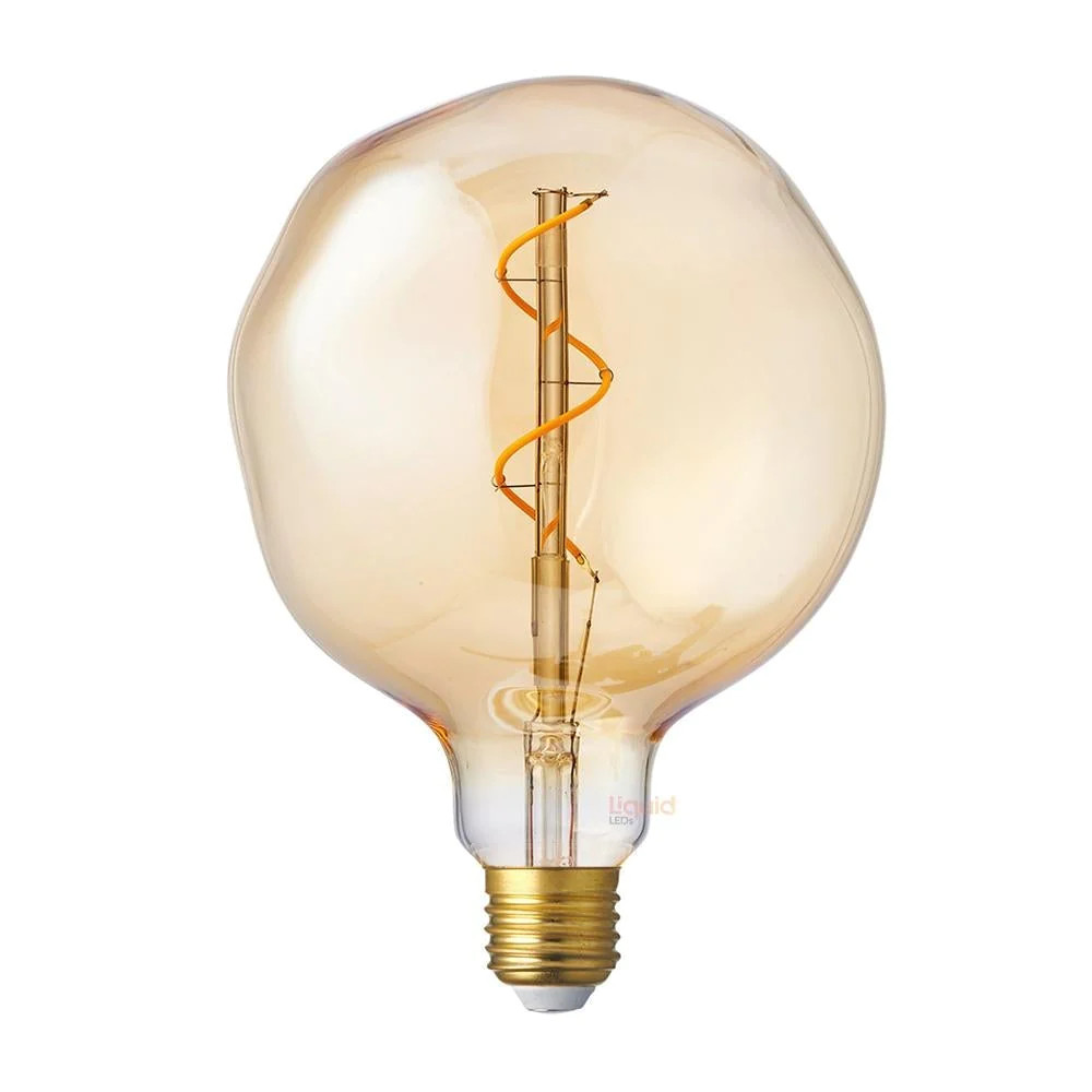 4W Oversized G125 Dimmable Amber Glass Warm White E27 LED Bulb
