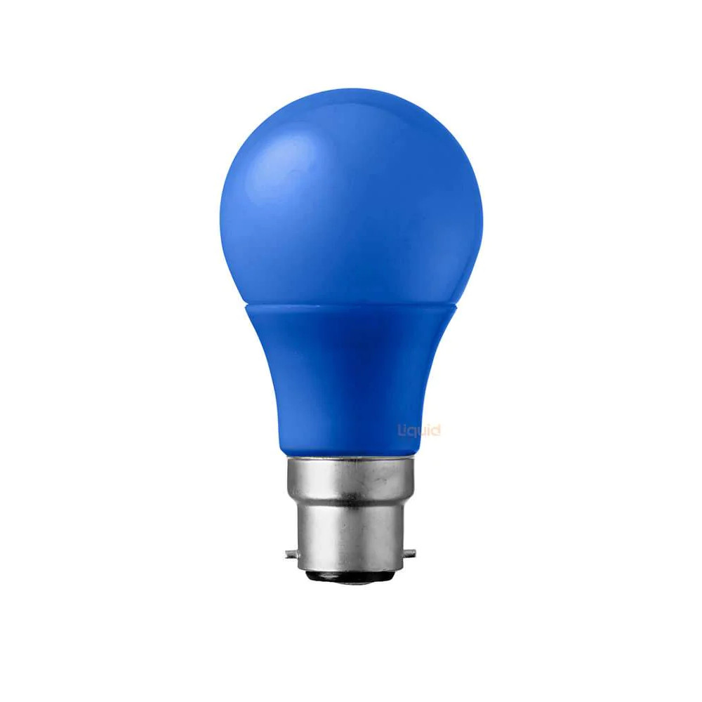 5W A60 GLS Non-Dimmable Blue Polycarbonate B22 LED Bulb