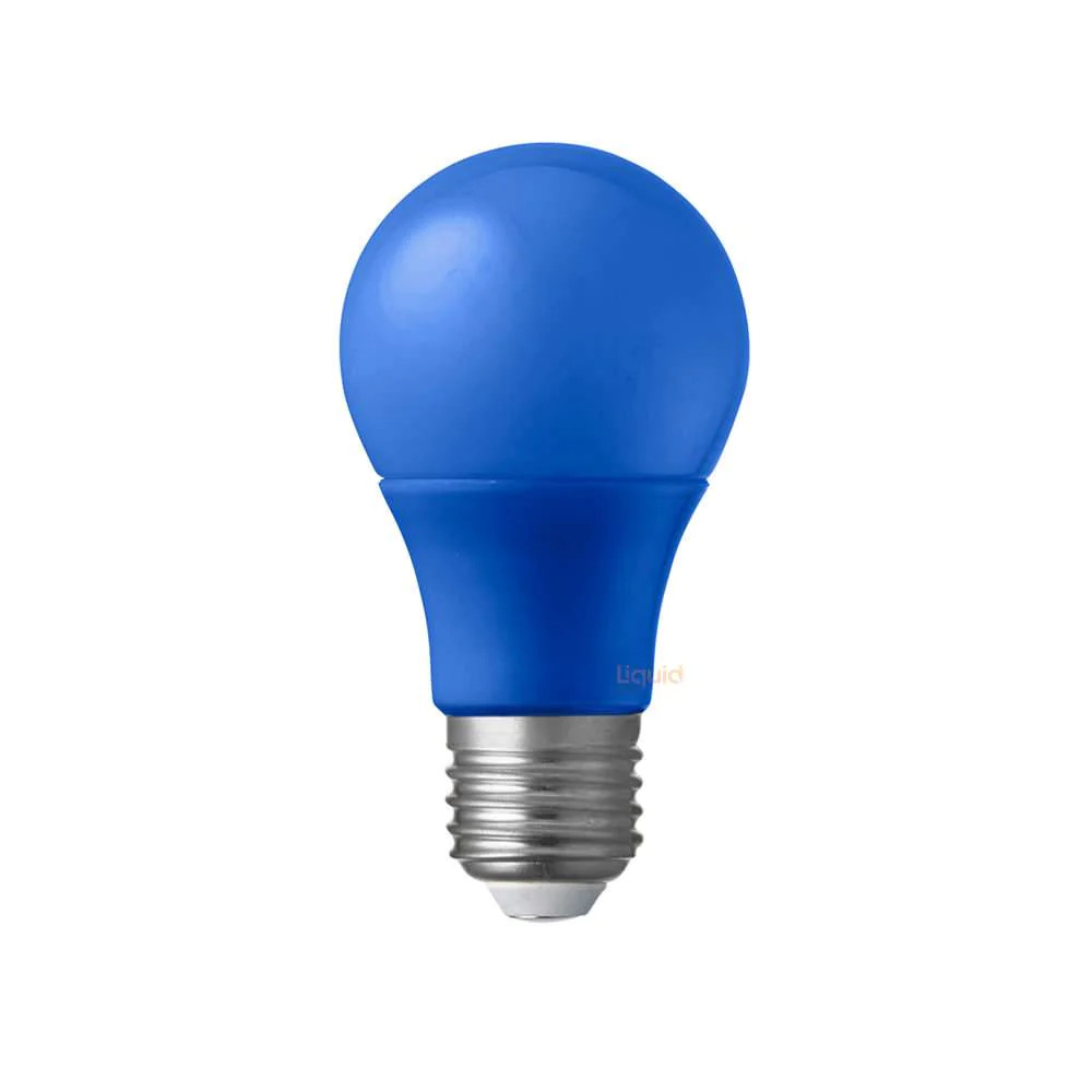 5W A60 GLS Non-Dimmable Blue Polycarbonate E27 LED Bulb