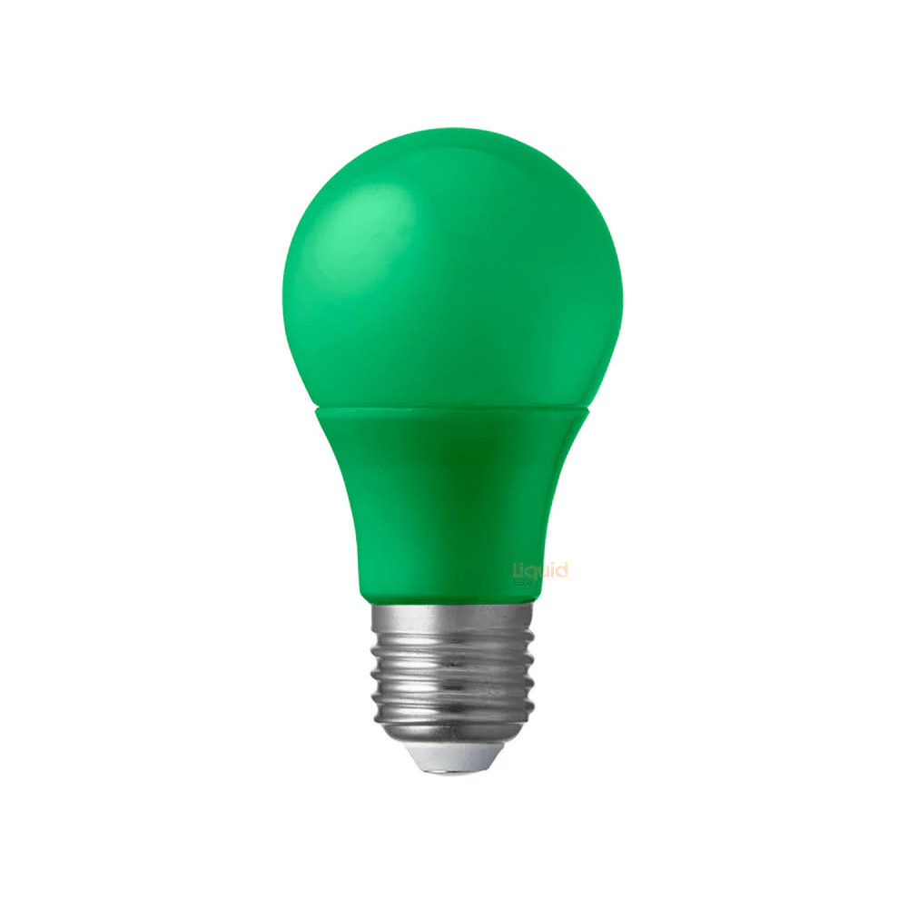 5W A60 GLS Non-Dimmable Green Polycarbonate E27 LED Bulb