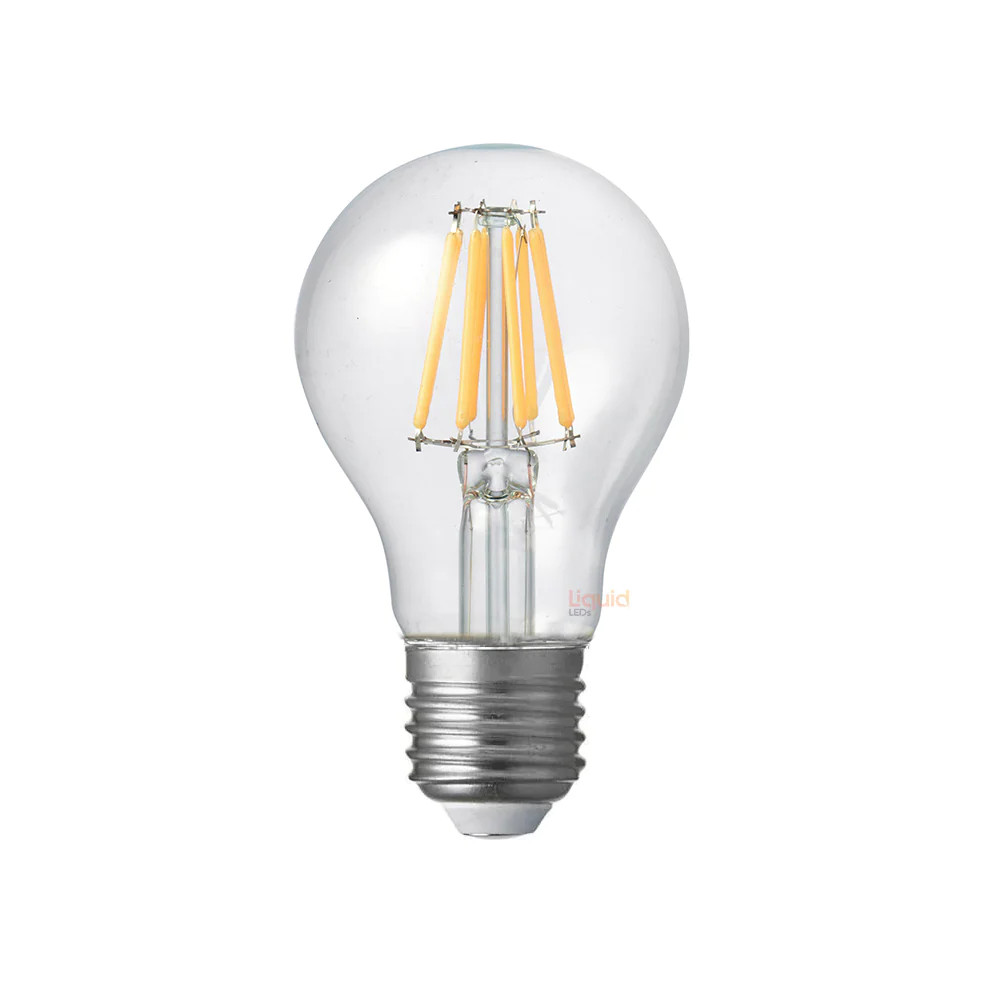 8W A60 GLS Clear Glass Natural White E27 LED Bulb