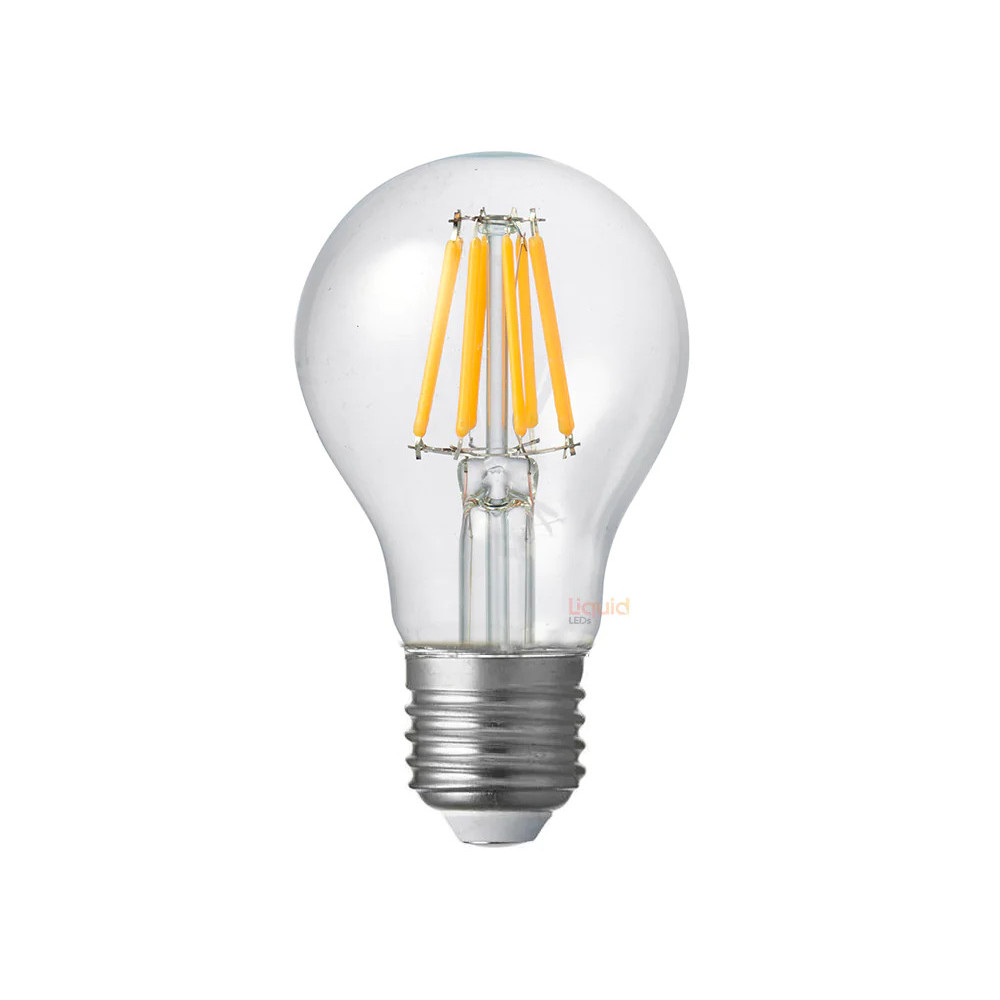 8W A60 GLS Clear Glass Warm White E27 LED Bulb