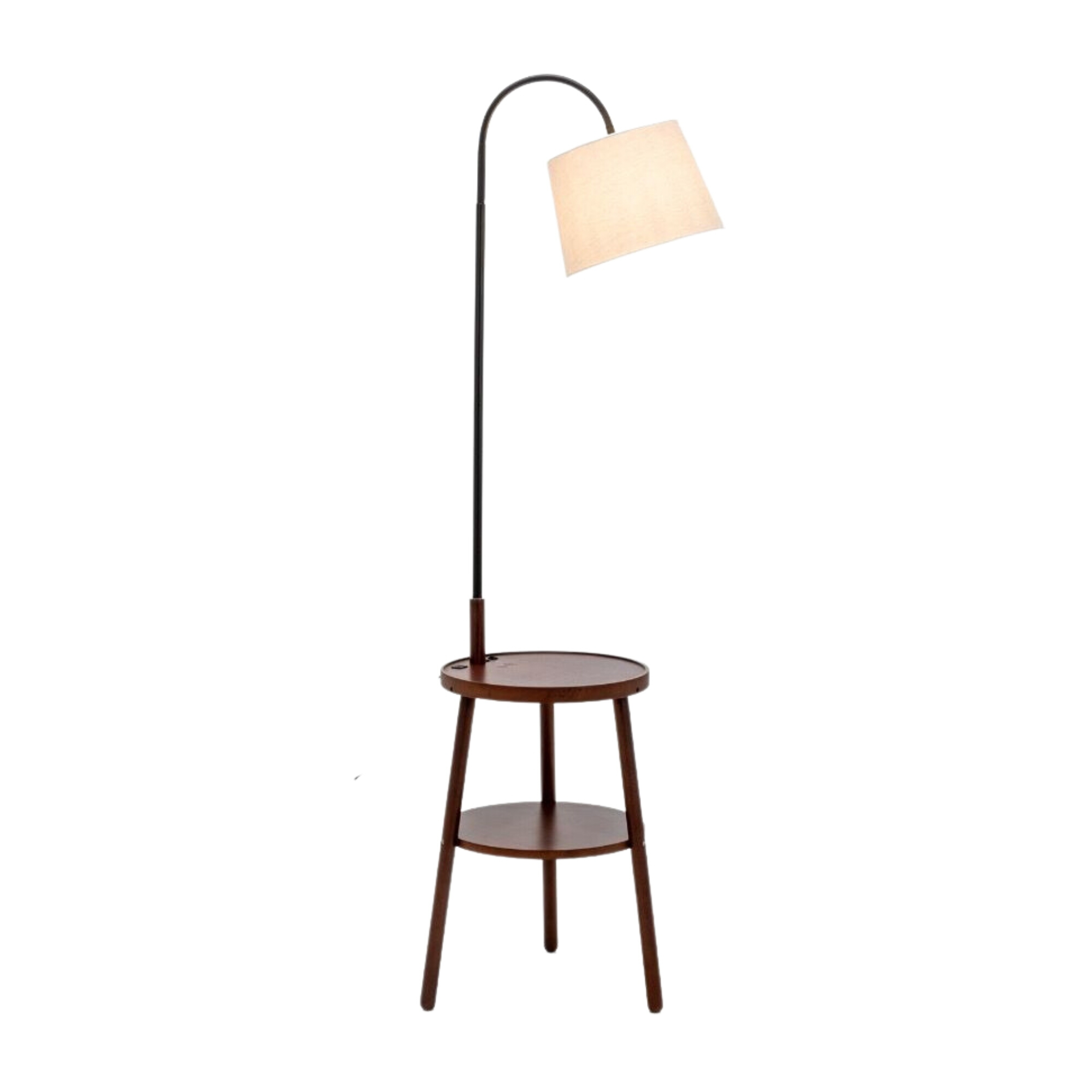 Philistine Cherry Rubberwood Tray Floor Lamp