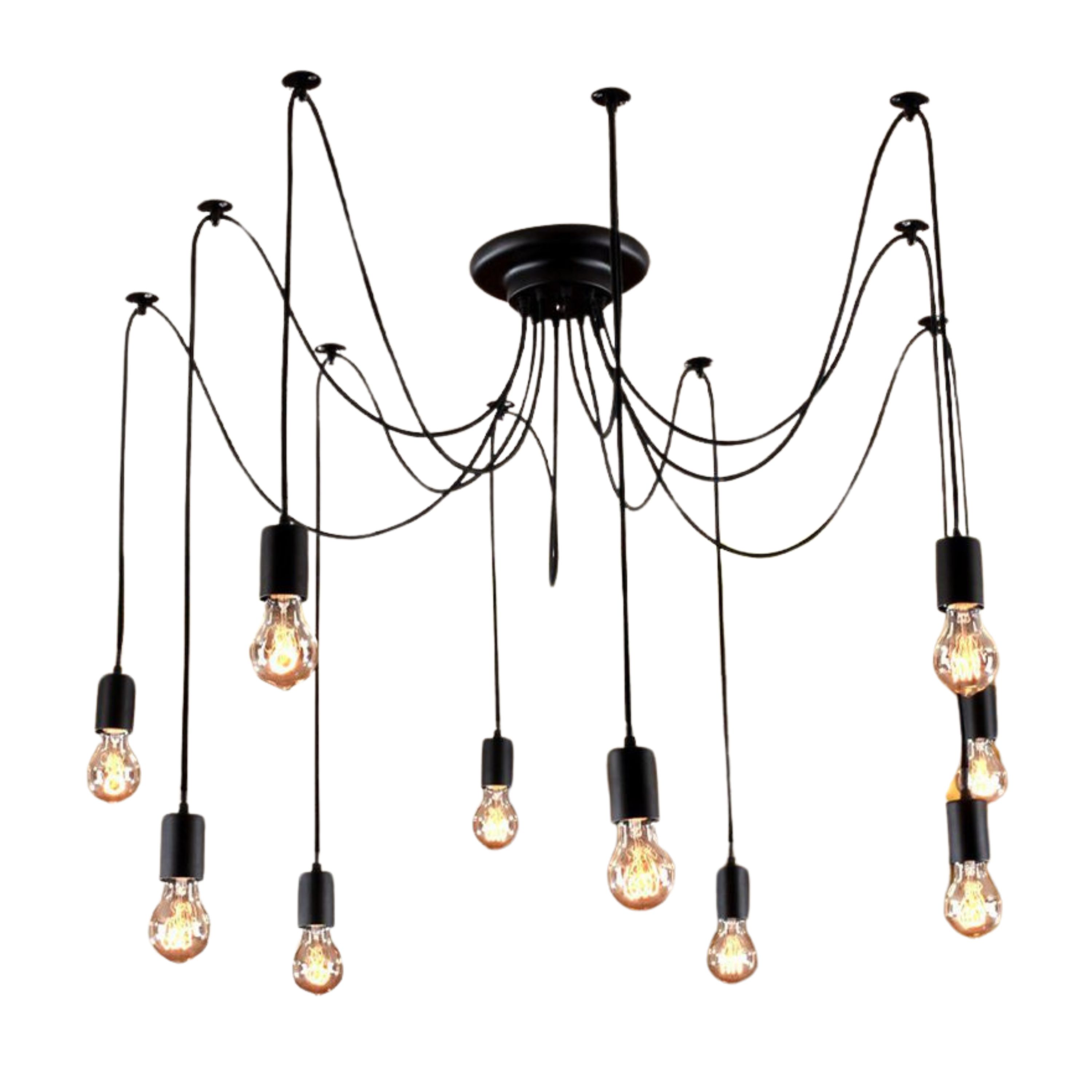 Octopus 10 Light Vintage Edison Adjustable Chandelier