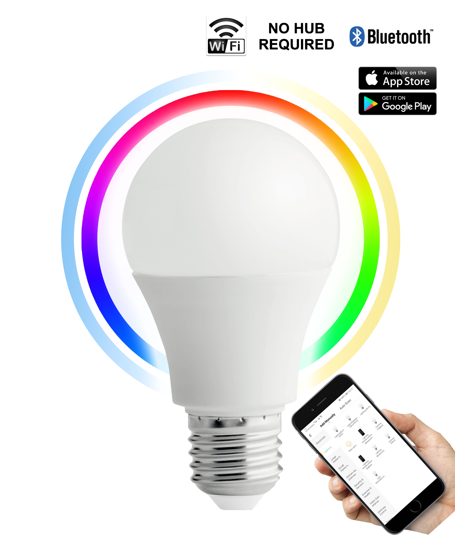 8W GLS Smart Dimmable Tri-CCT E27 LED Bulb