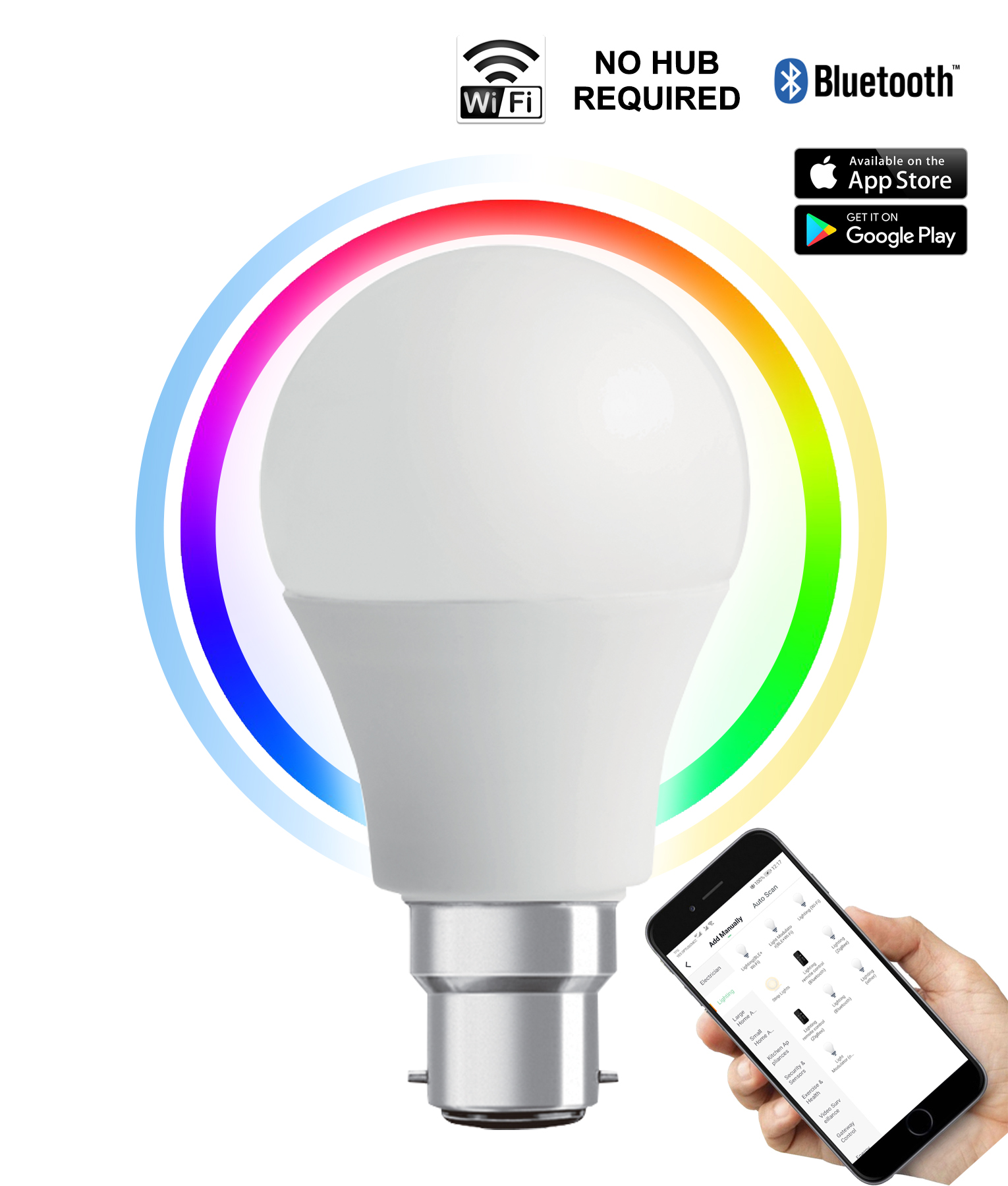 8W GLS Smart Dimmable Tri-CCT B22 LED Bulb