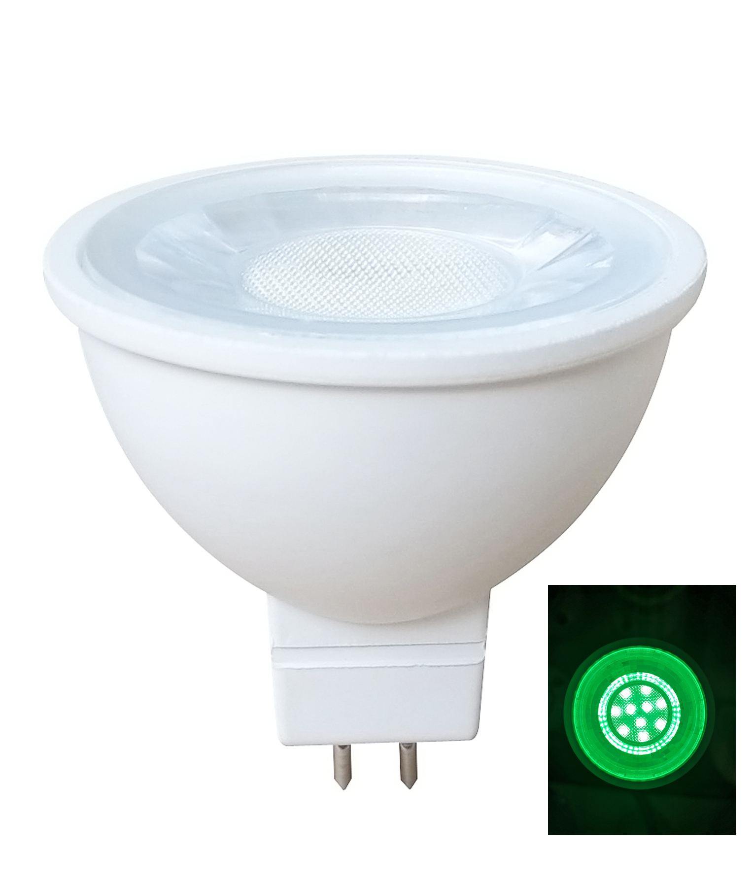 5W 12V Non-Dimmable Green MR16 LED Bulb