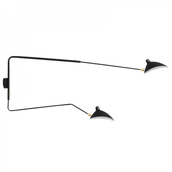 Two Arm Matt Black Nordic Wall Sconce
