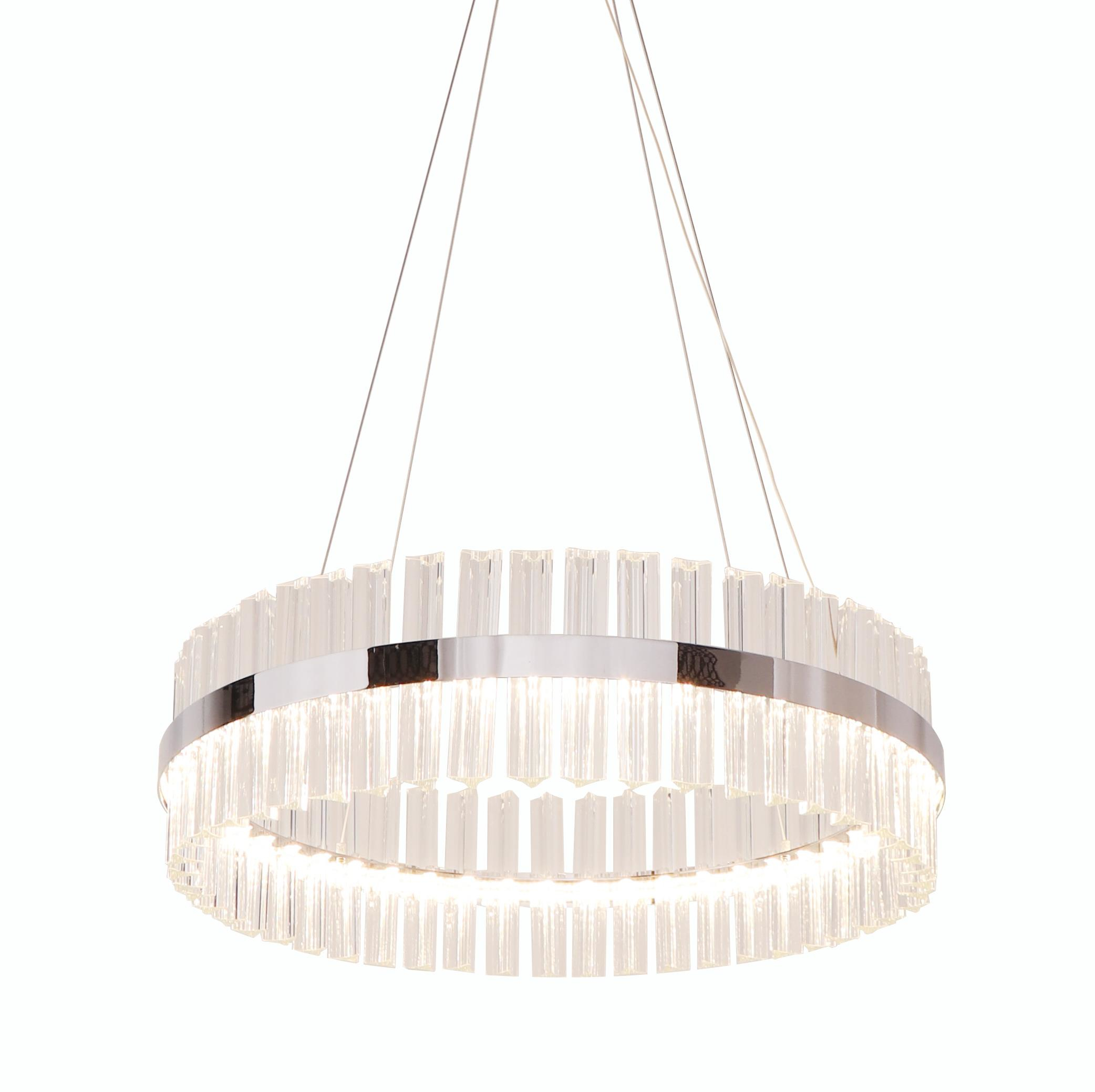 Ellisse Mirrored Chrome Ring Crystal Chandelier