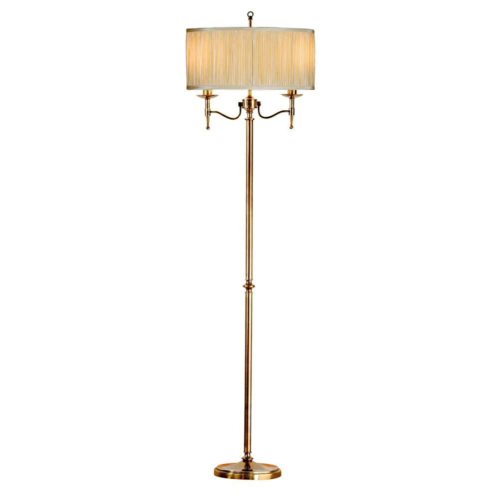 Stanford 2 Light Brass Floor Lamp - Sand
